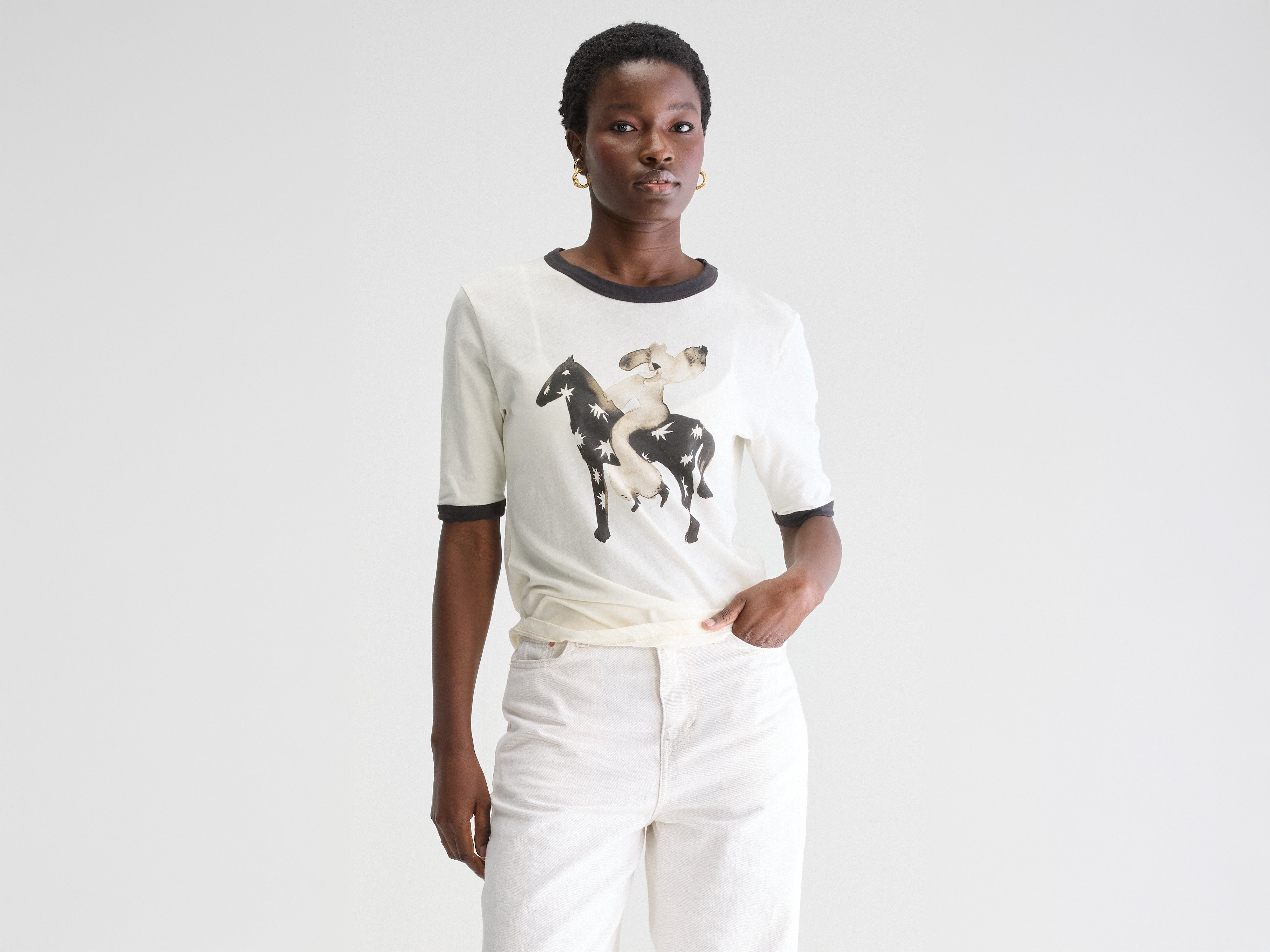 Cosmos slim t-shirt (251 / W / ECRU)