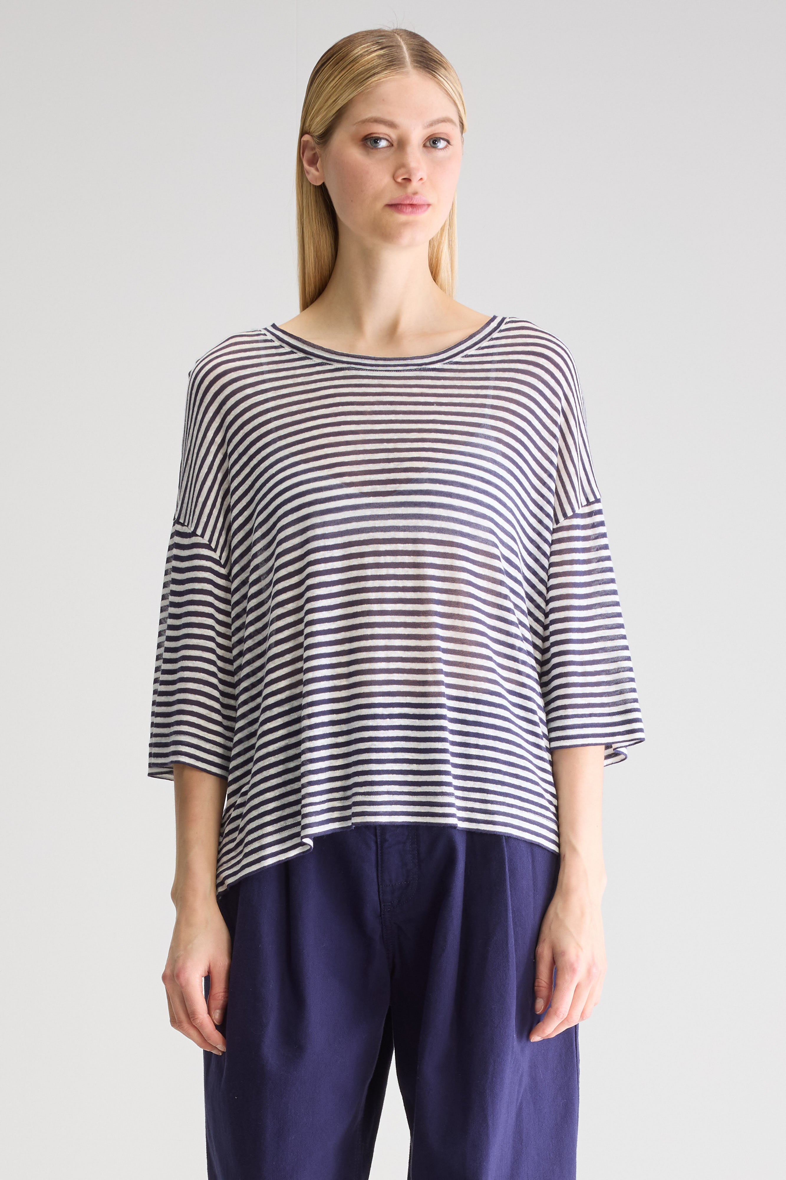 Vydel T-shirt Met Korte Mouwen - Ink / Off white Voor Dames | Bellerose