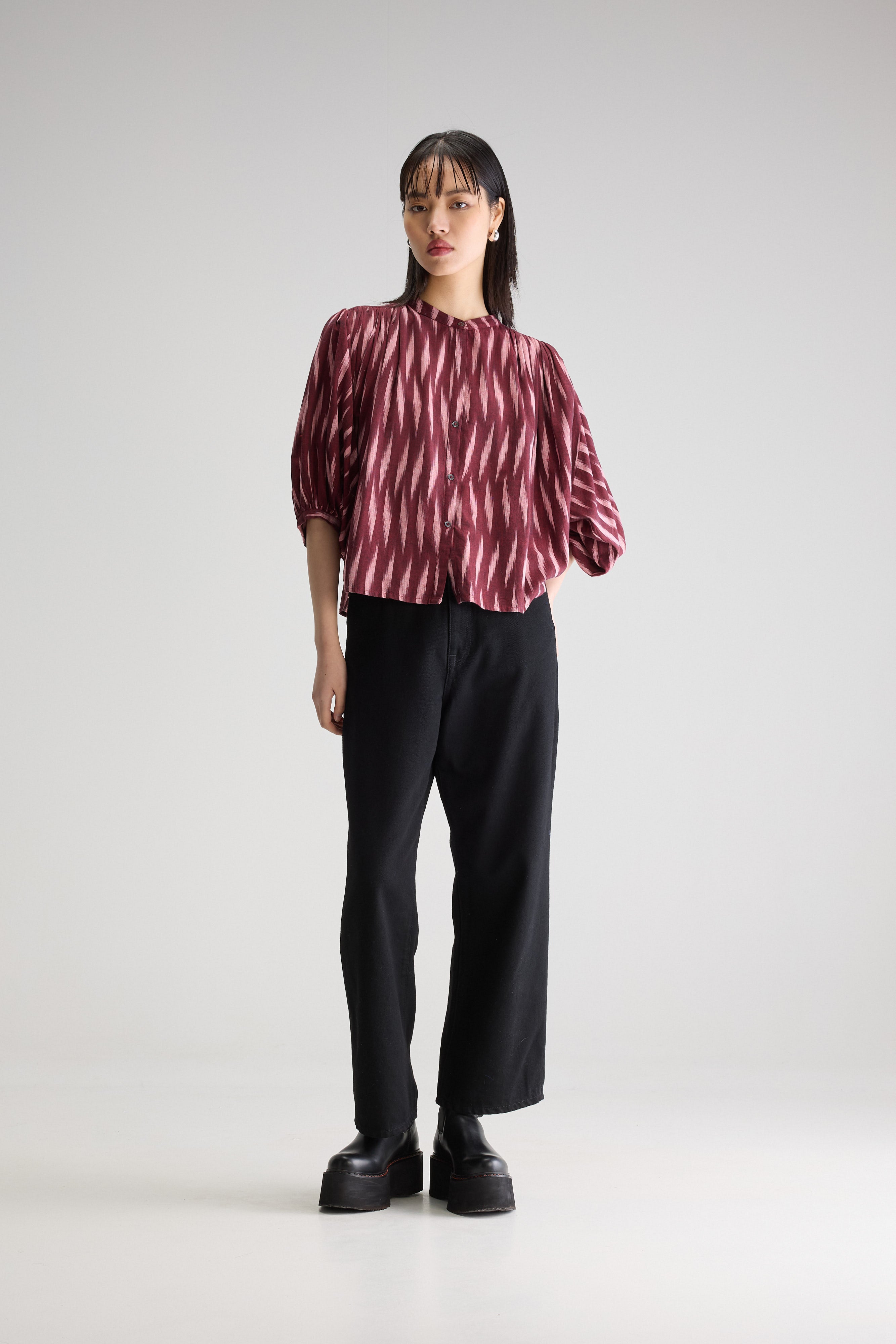 Ink cropped blouse (251 / W / COMBO A)