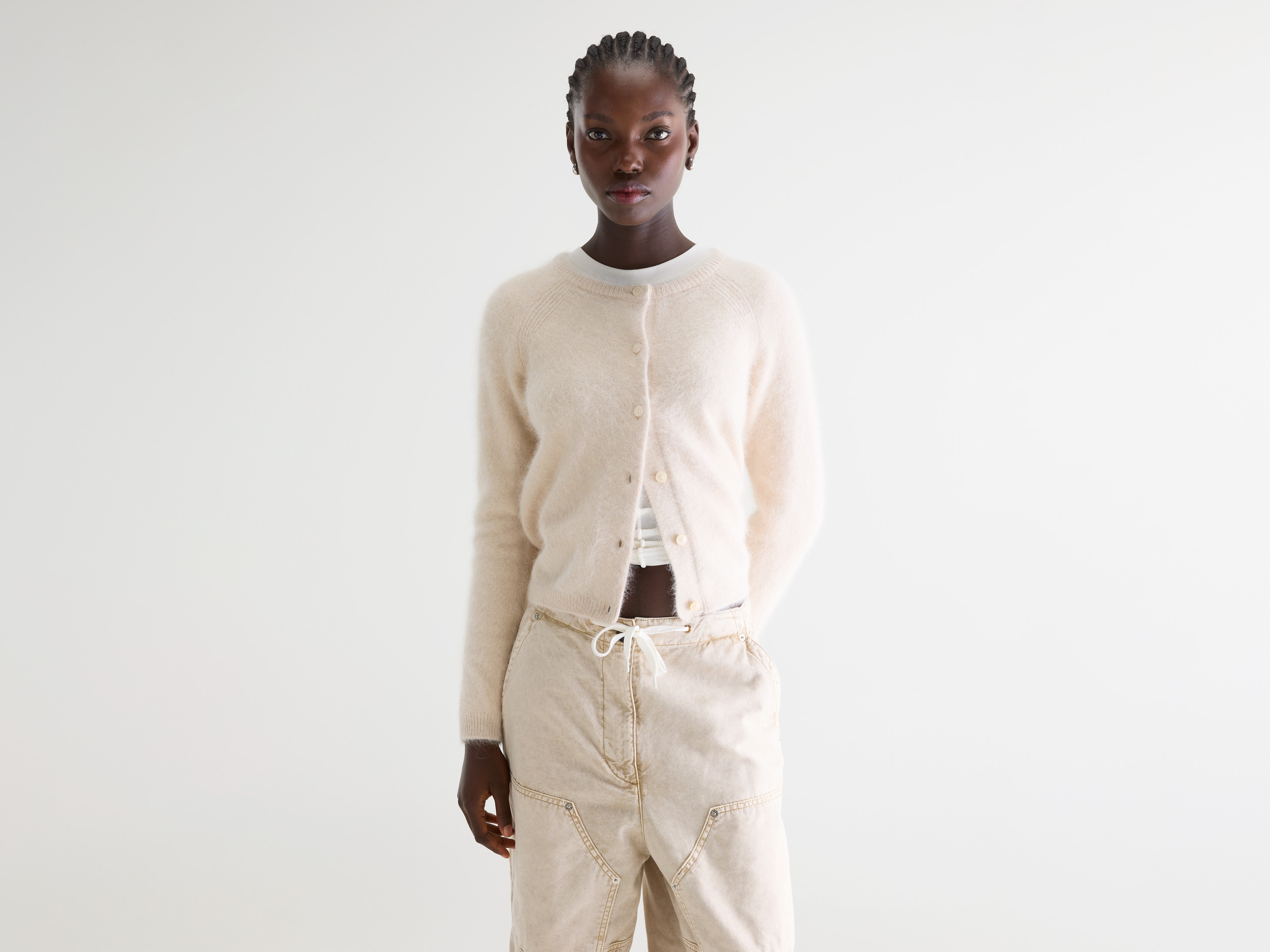 Datair angora-blend cardigan (252 / W / PARCHEMIN)