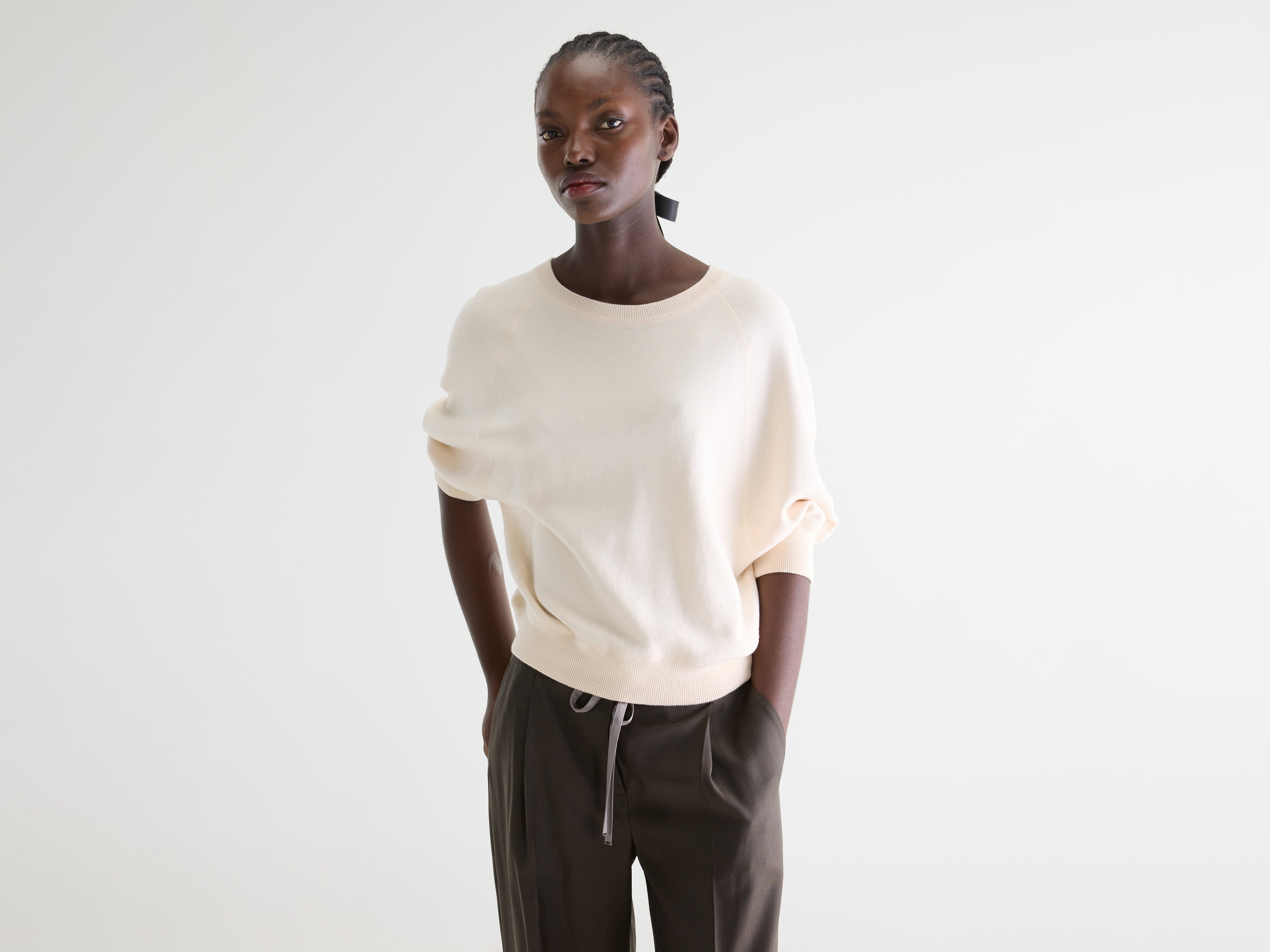 Anglet crew-neck sweater (242 / W / MILKY WAY)