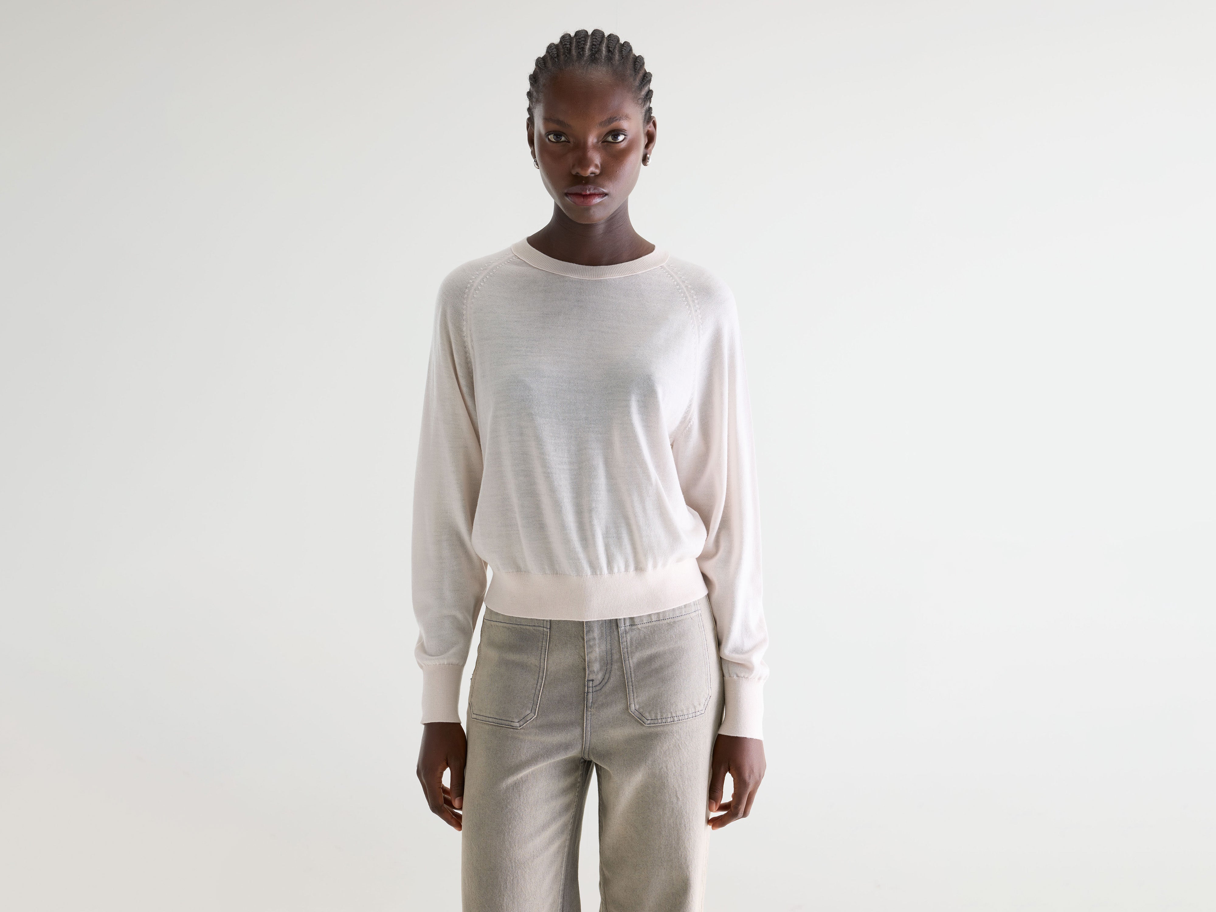 Delen classic crewneck sweater (252 / W / IVORY)