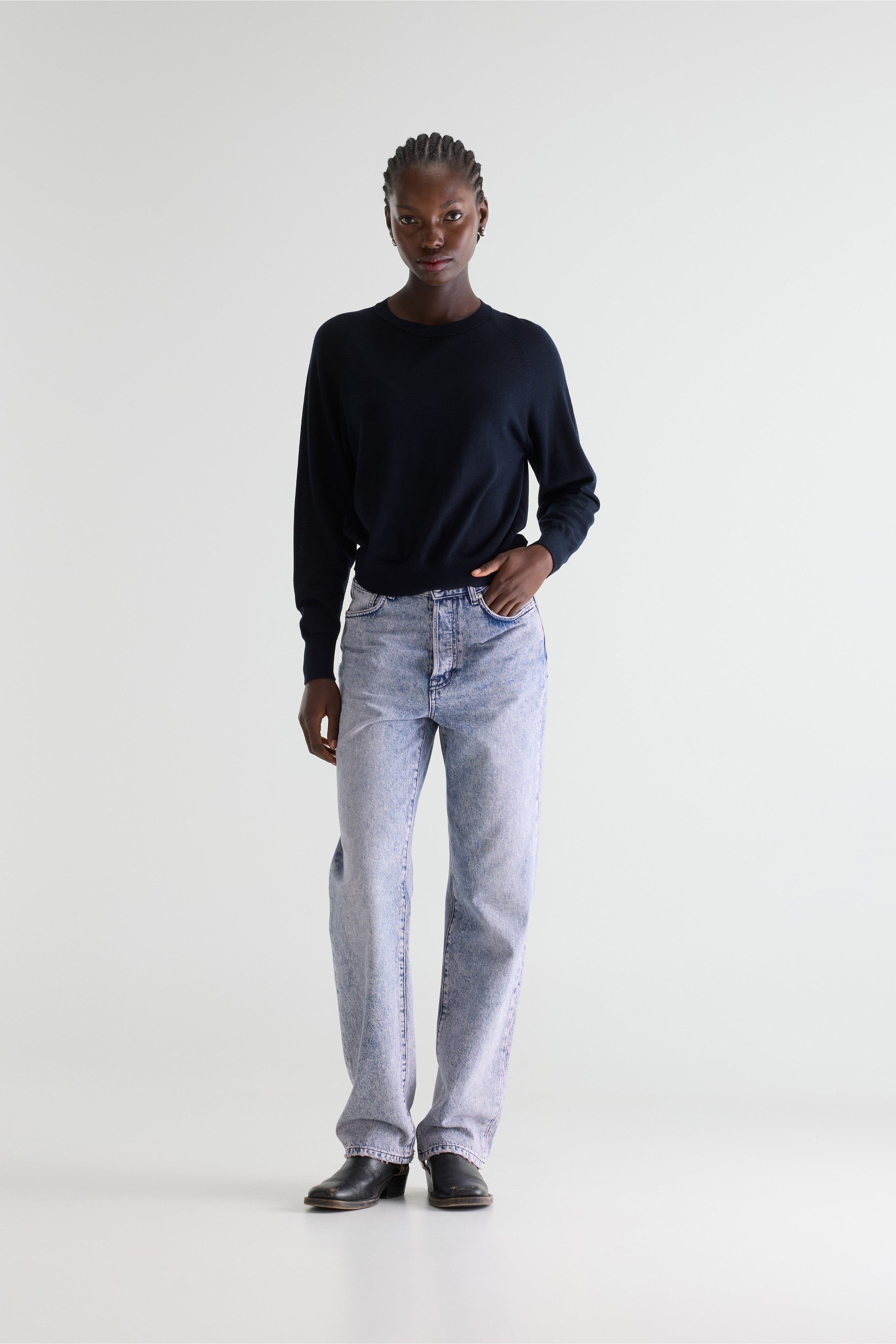 Delen Classic Crewneck Sweater - Navy For Women | Bellerose