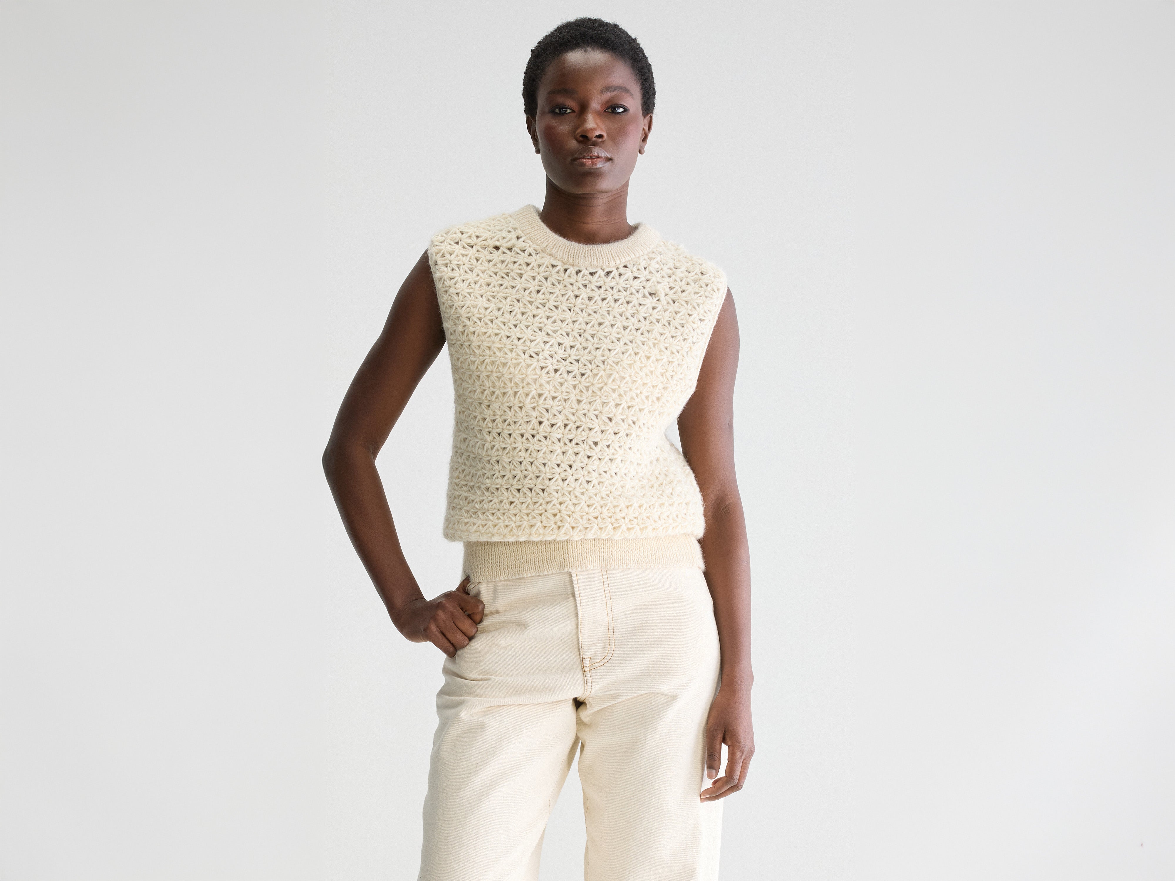 Débardeur en maille Moony (251 / W / TOFU)