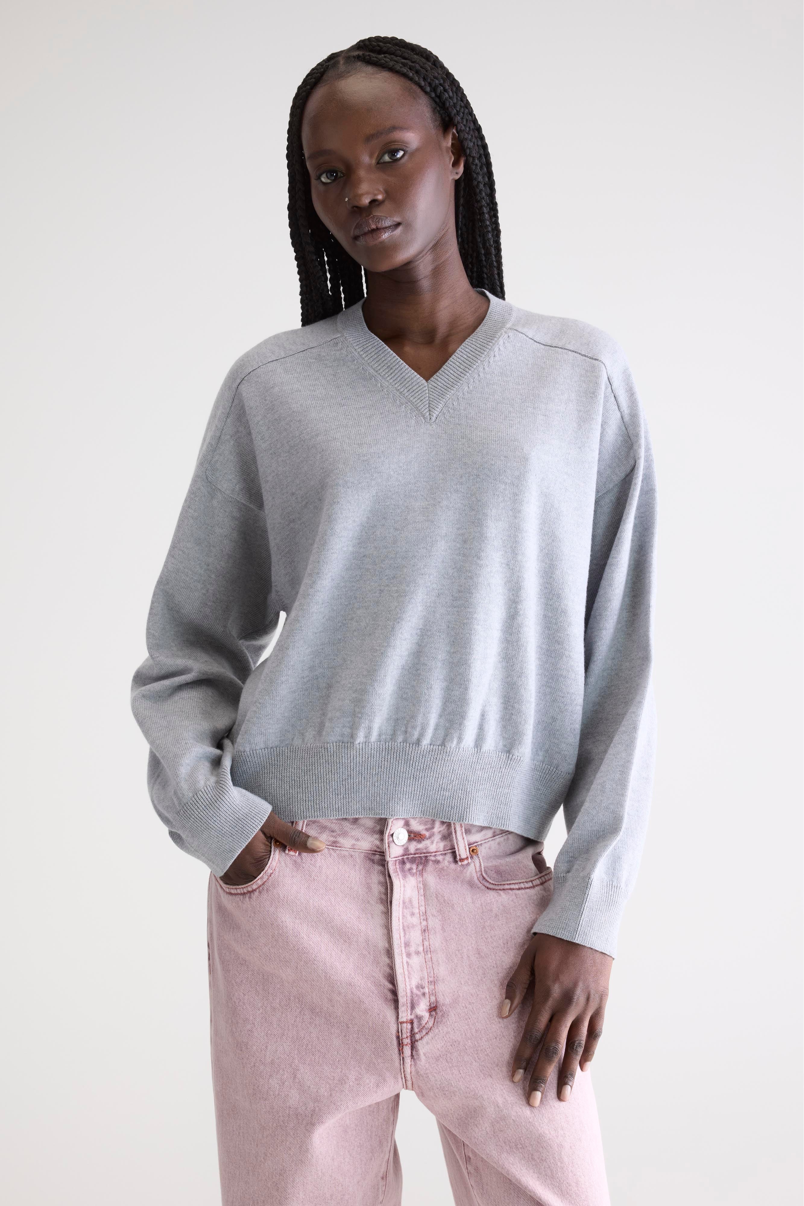 Gakor V-neck Sweater - H. grey Pour Femme | Bellerose