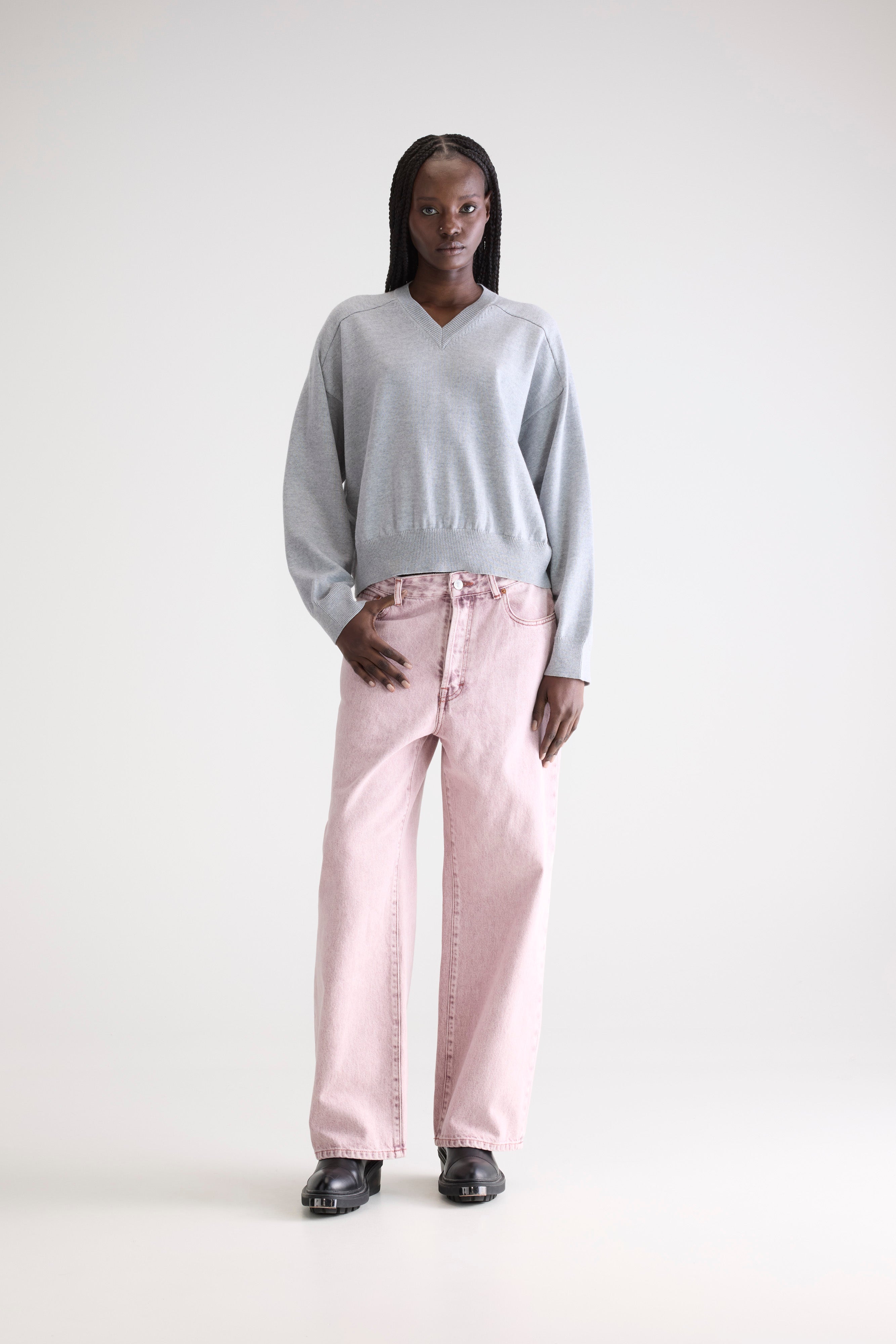 Gakor v-neck sweater (251 / W / H. GREY)