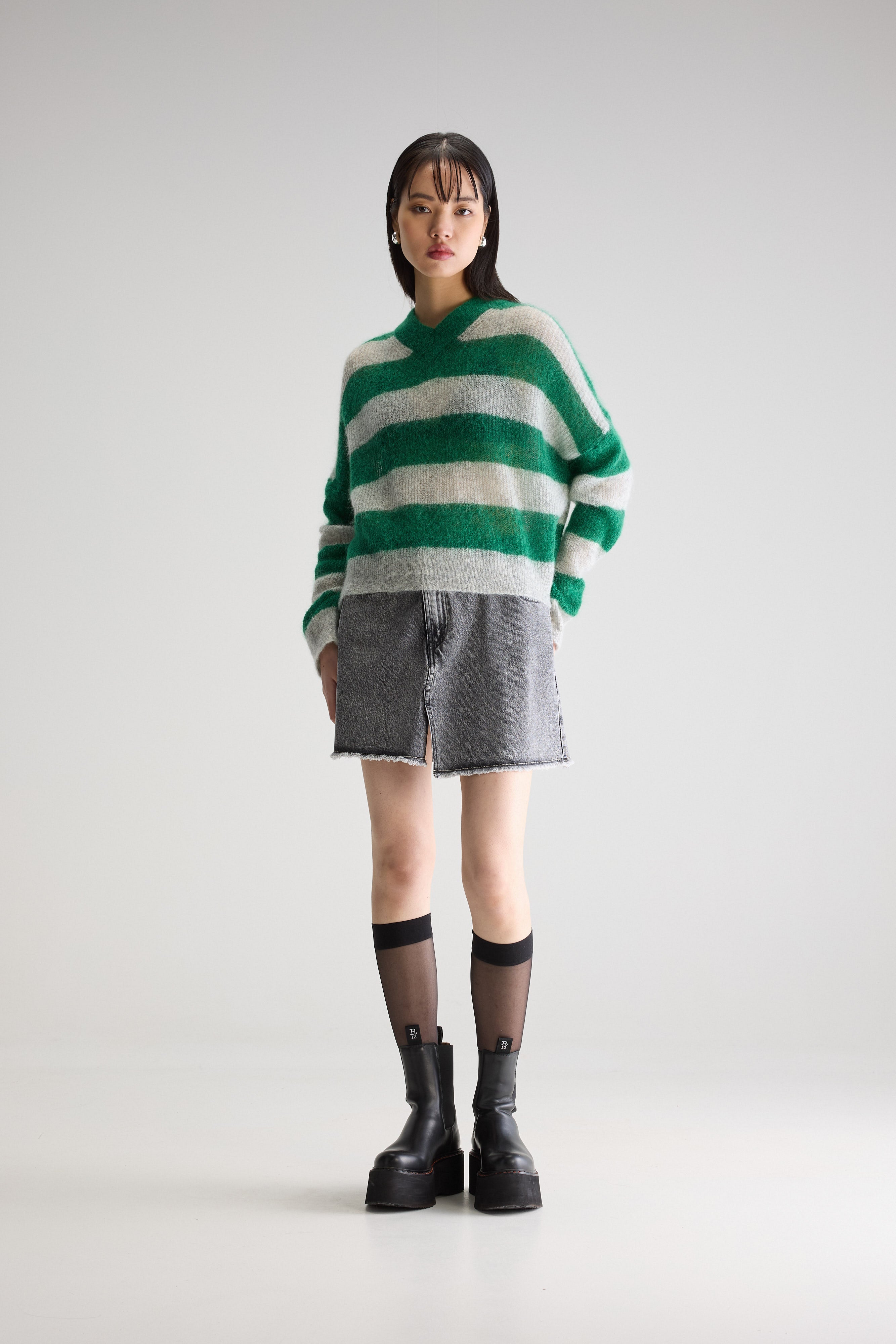 Pull col V Arcy (251 / W / STRIPE A)