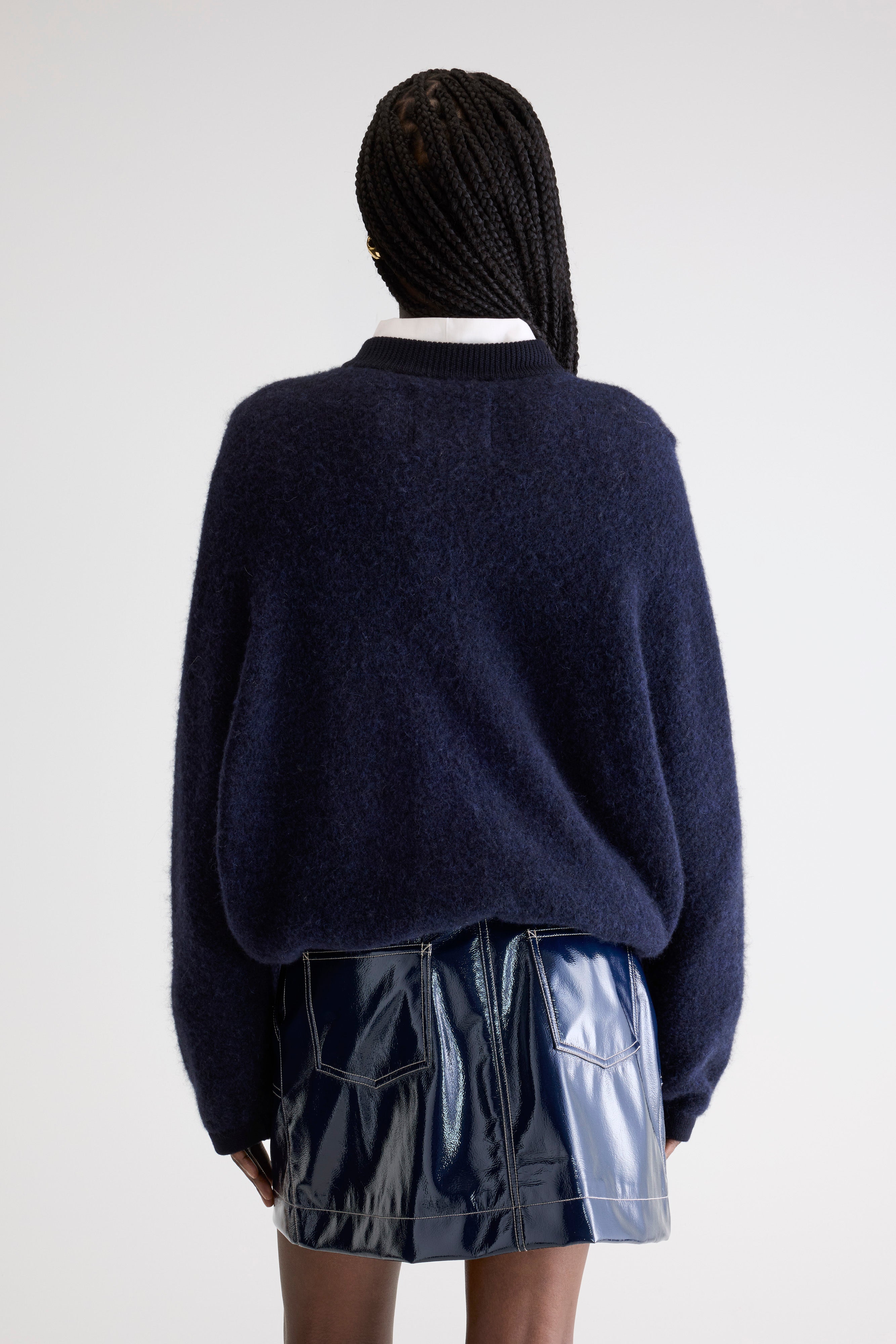 Asedi zip-up cardigan (252 / W / NAVY)