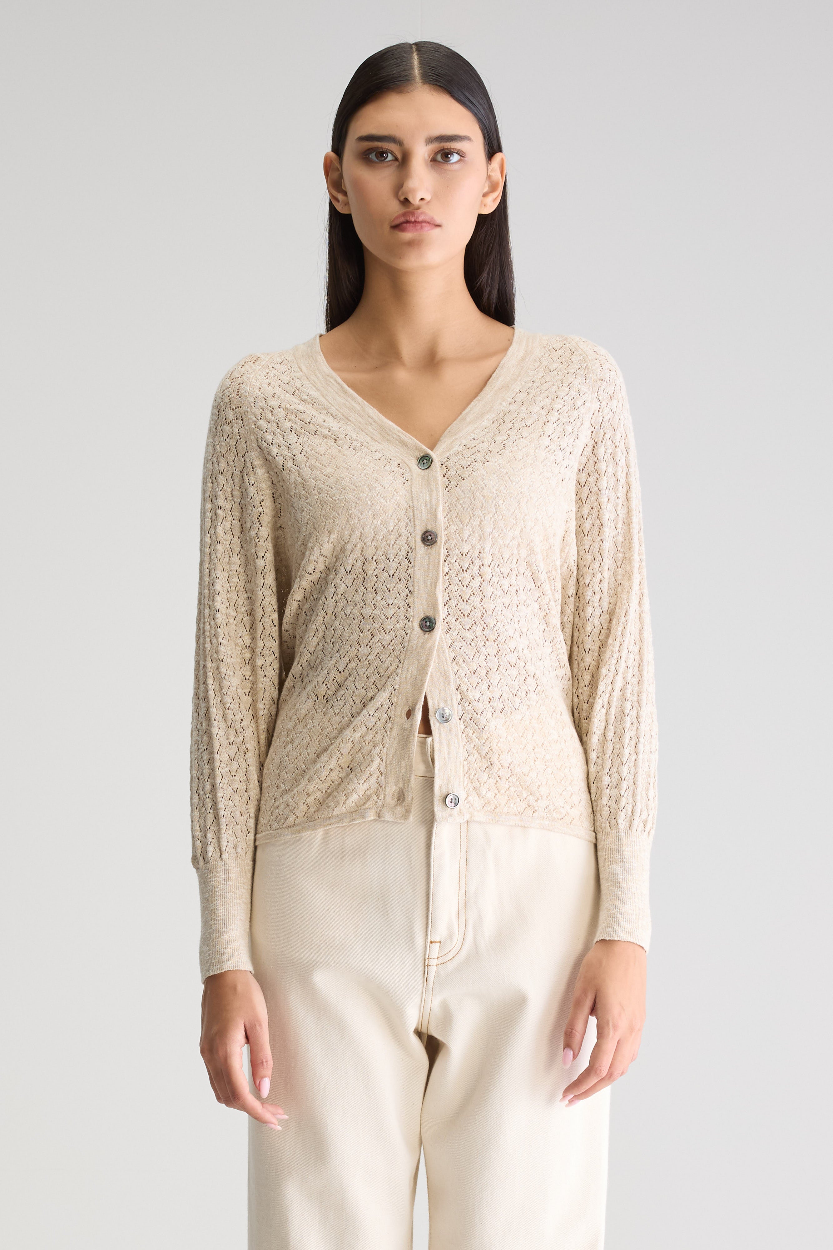 Attin Vest Met V-hals - Beige melange Voor Dames | Bellerose