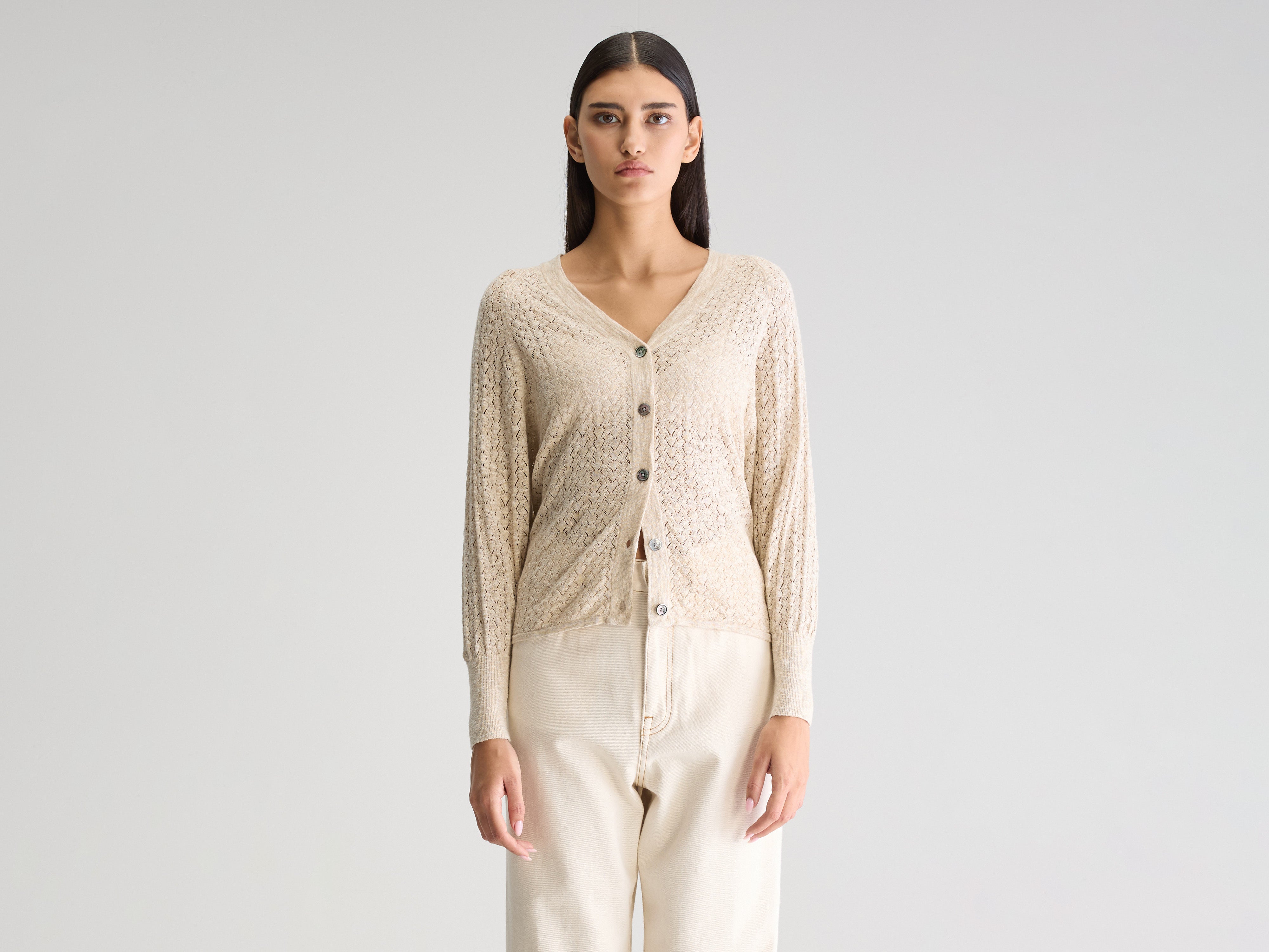 Attin vest met V-hals (251 / W / BEIGE MELANGE)