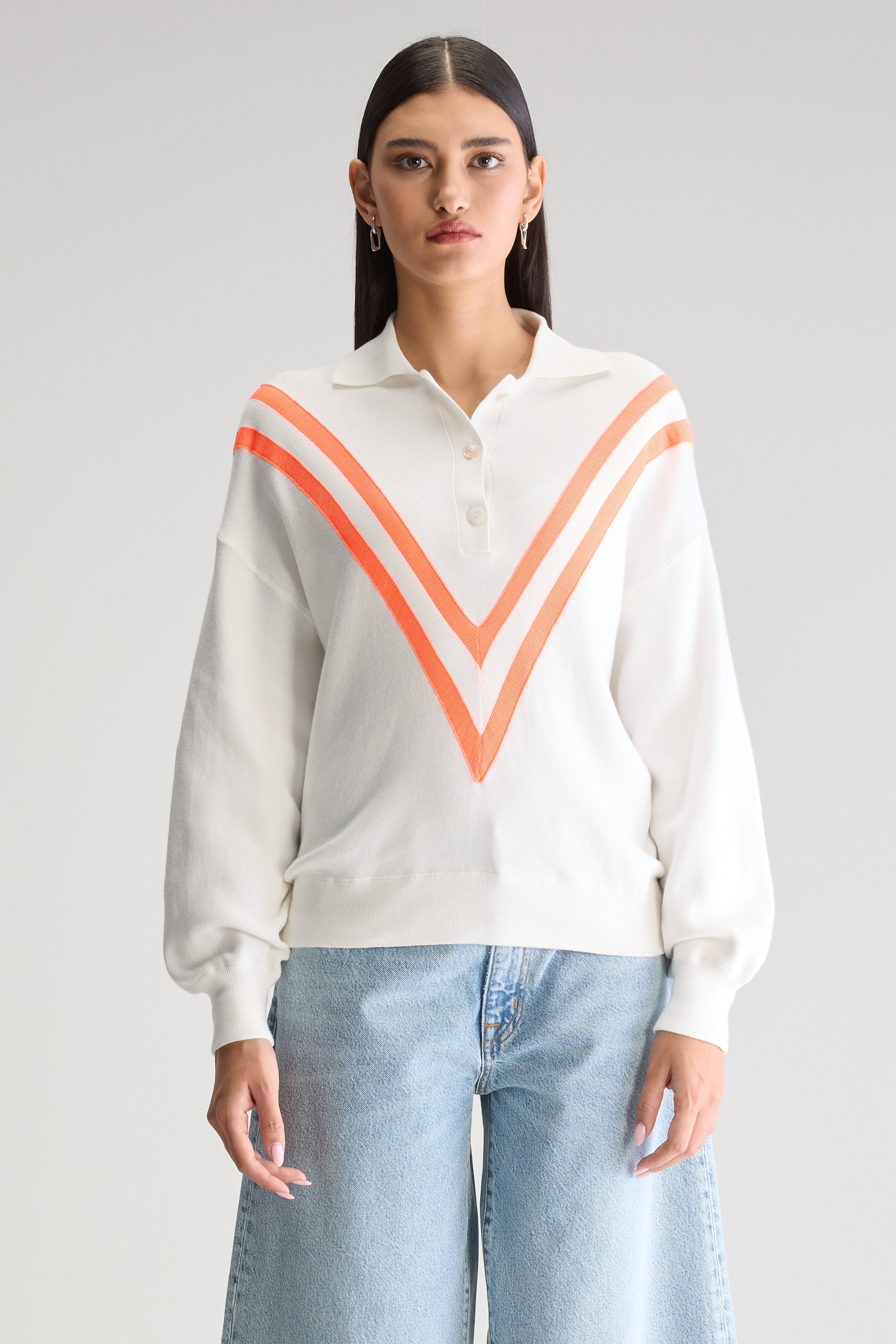 Pull Col Polo Angvel - Exotic / Vintage white Pour Femme | Bellerose