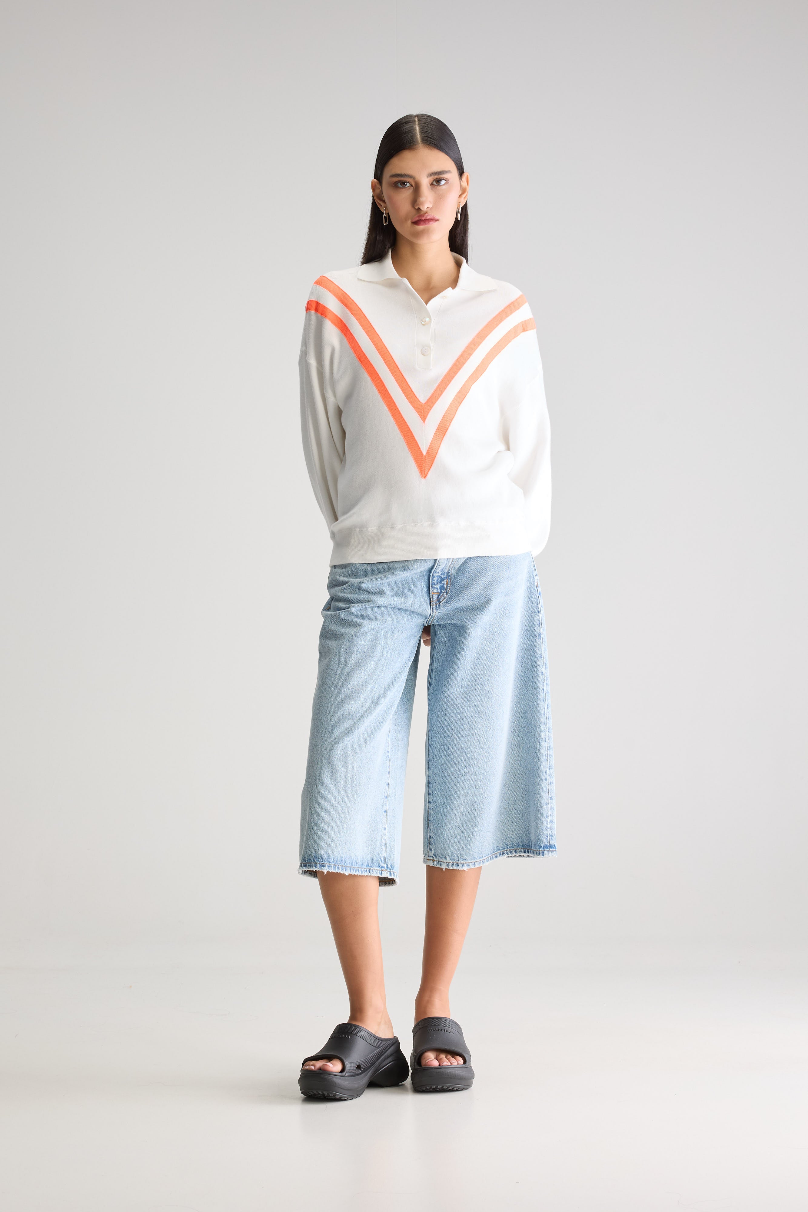 Pull col polo Angvel (251 / W / VINTAGE WHITE)