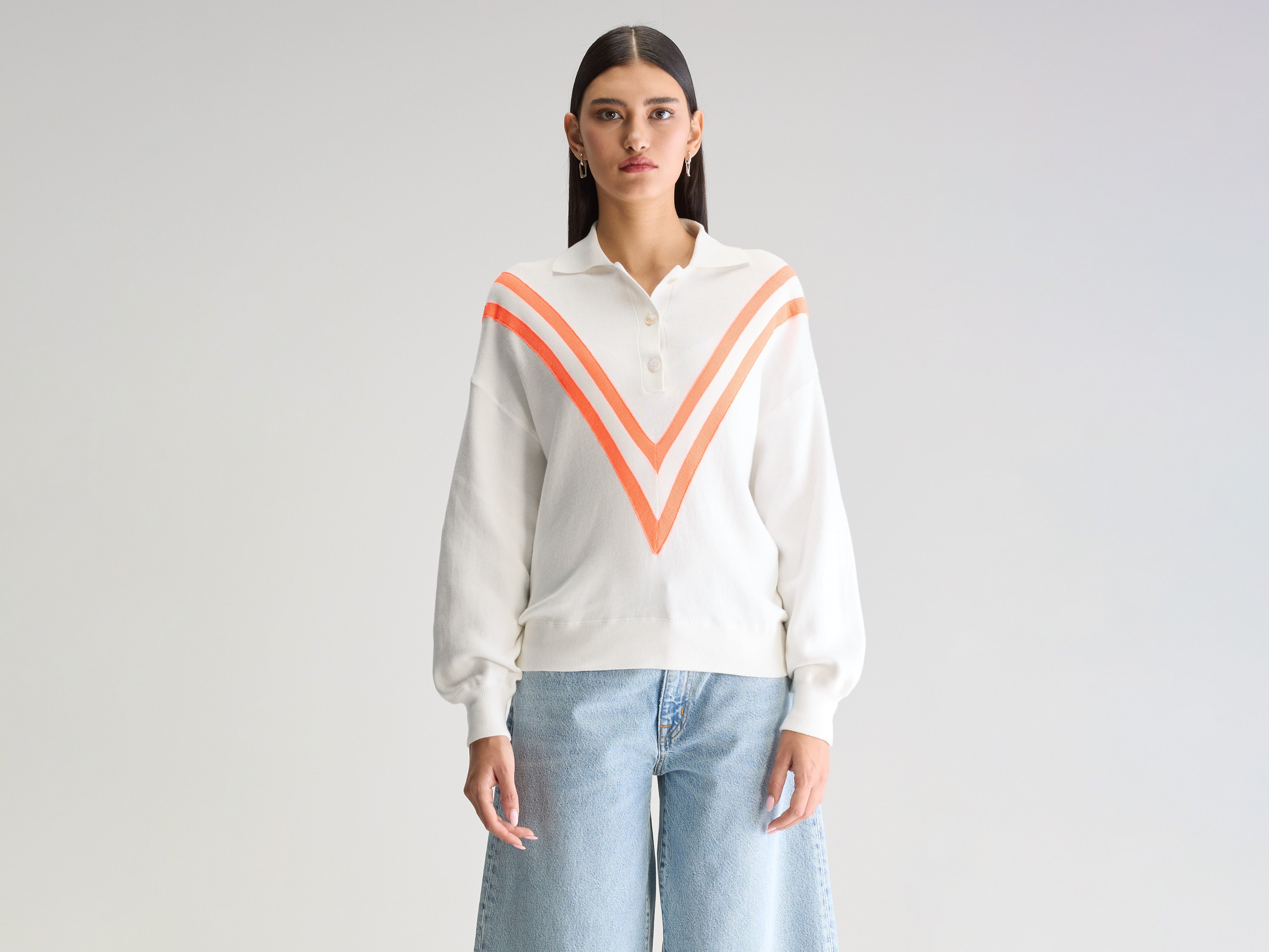 Pull col polo Angvel (251 / W / VINTAGE WHITE)