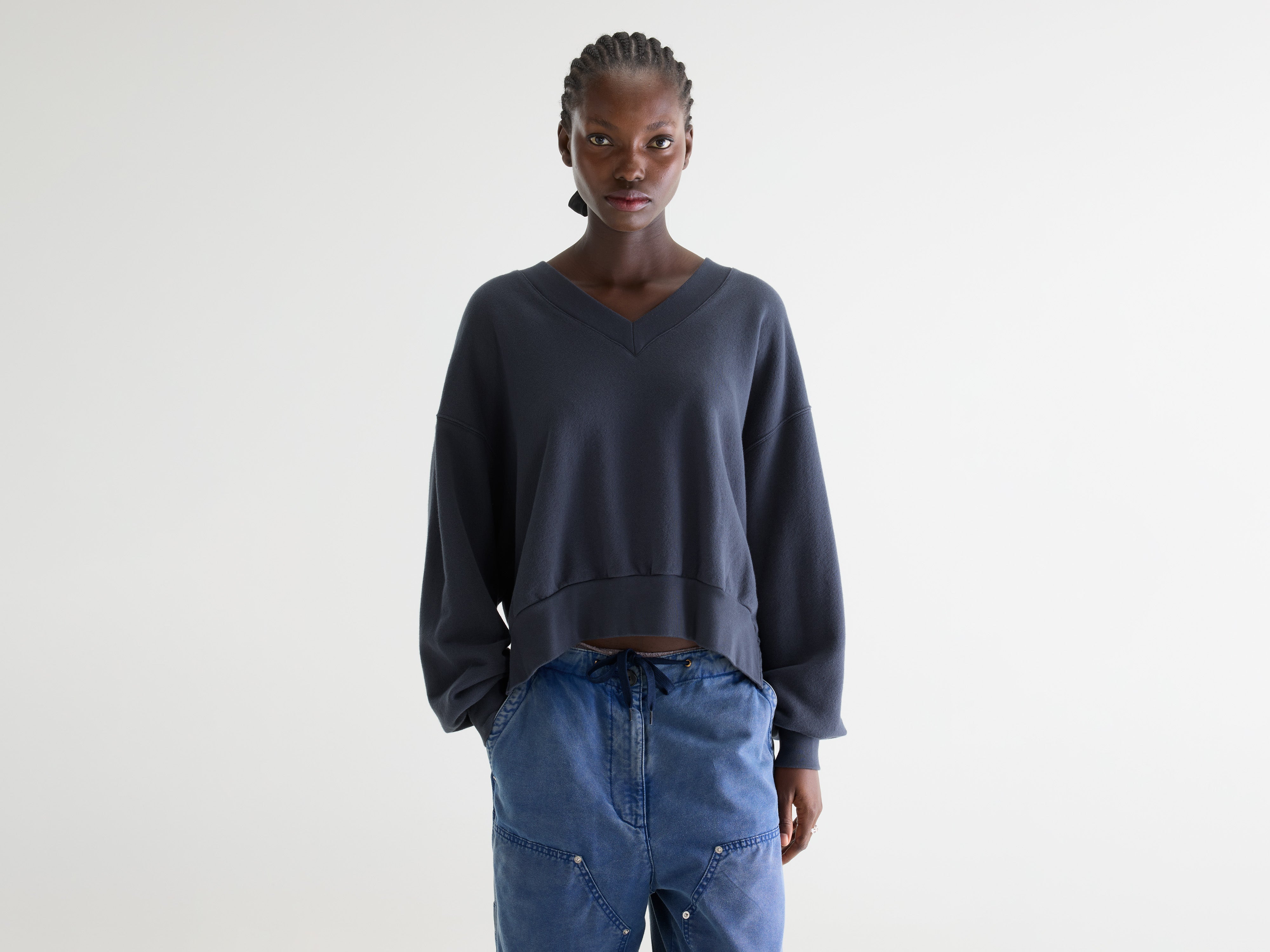 Varola v-neck sweatshirt (262 / W / NAVY)