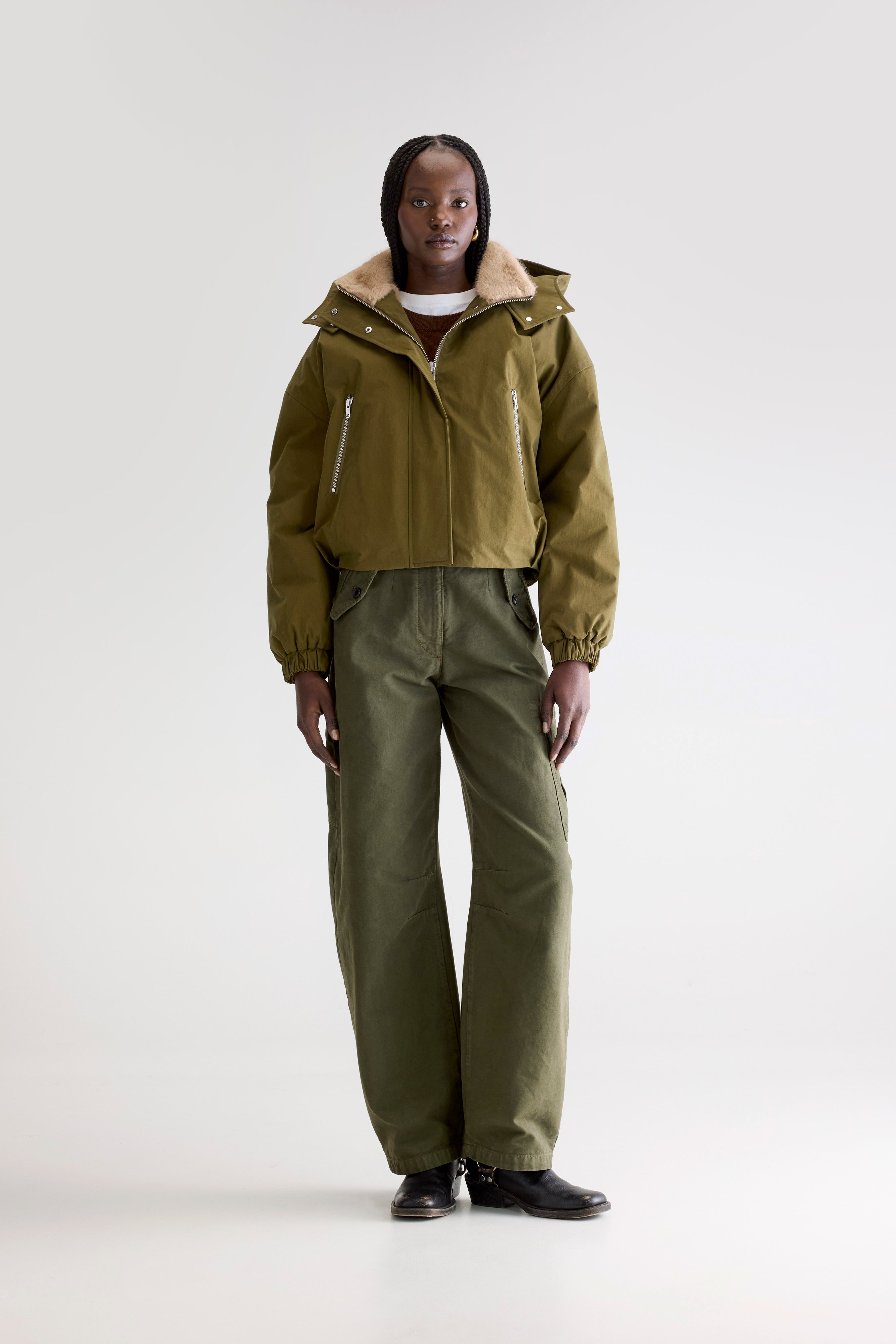 Herna cropped jacket (252 / W / MILITARY)