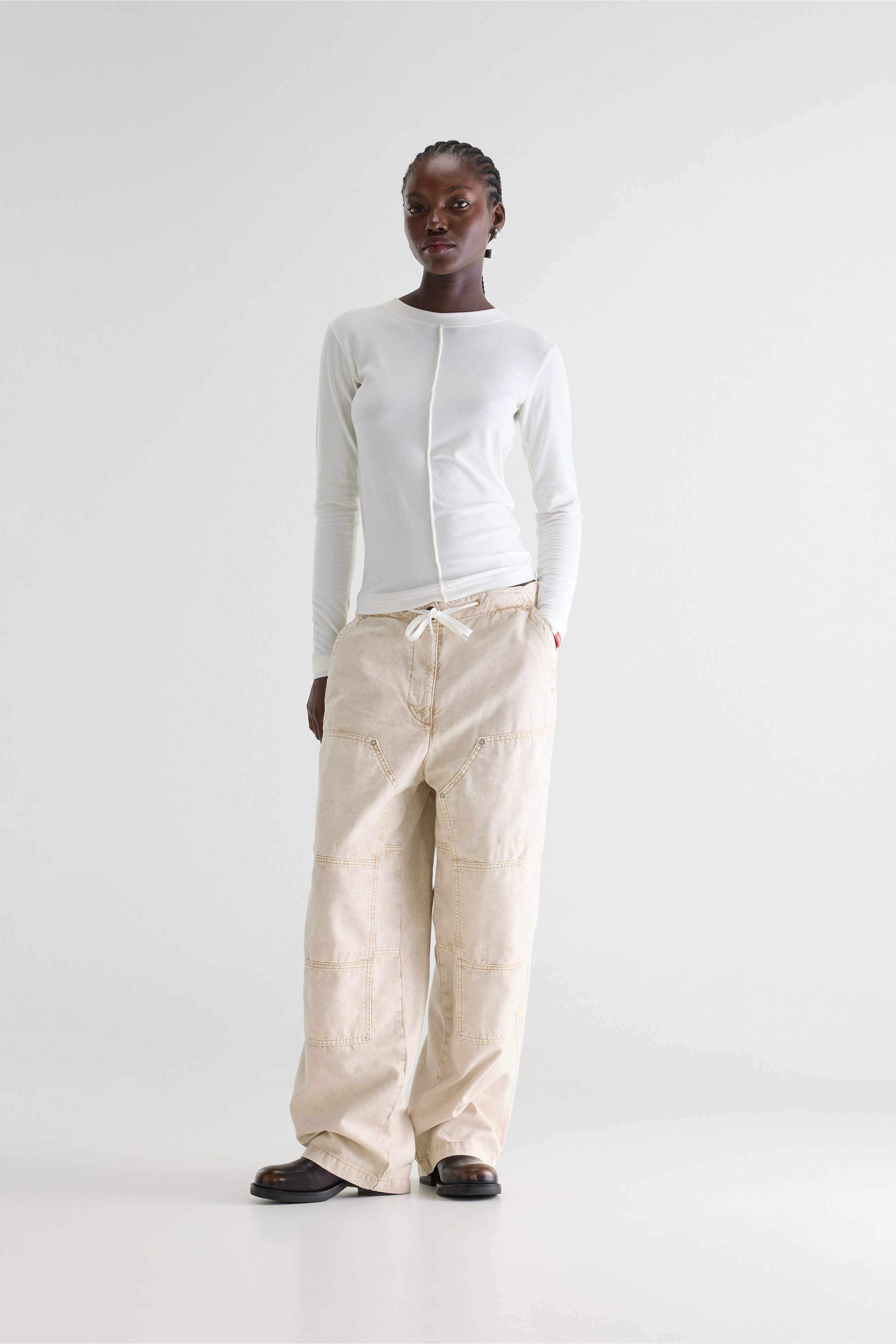Phantom Wide Trousers - Beige For Women | Bellerose