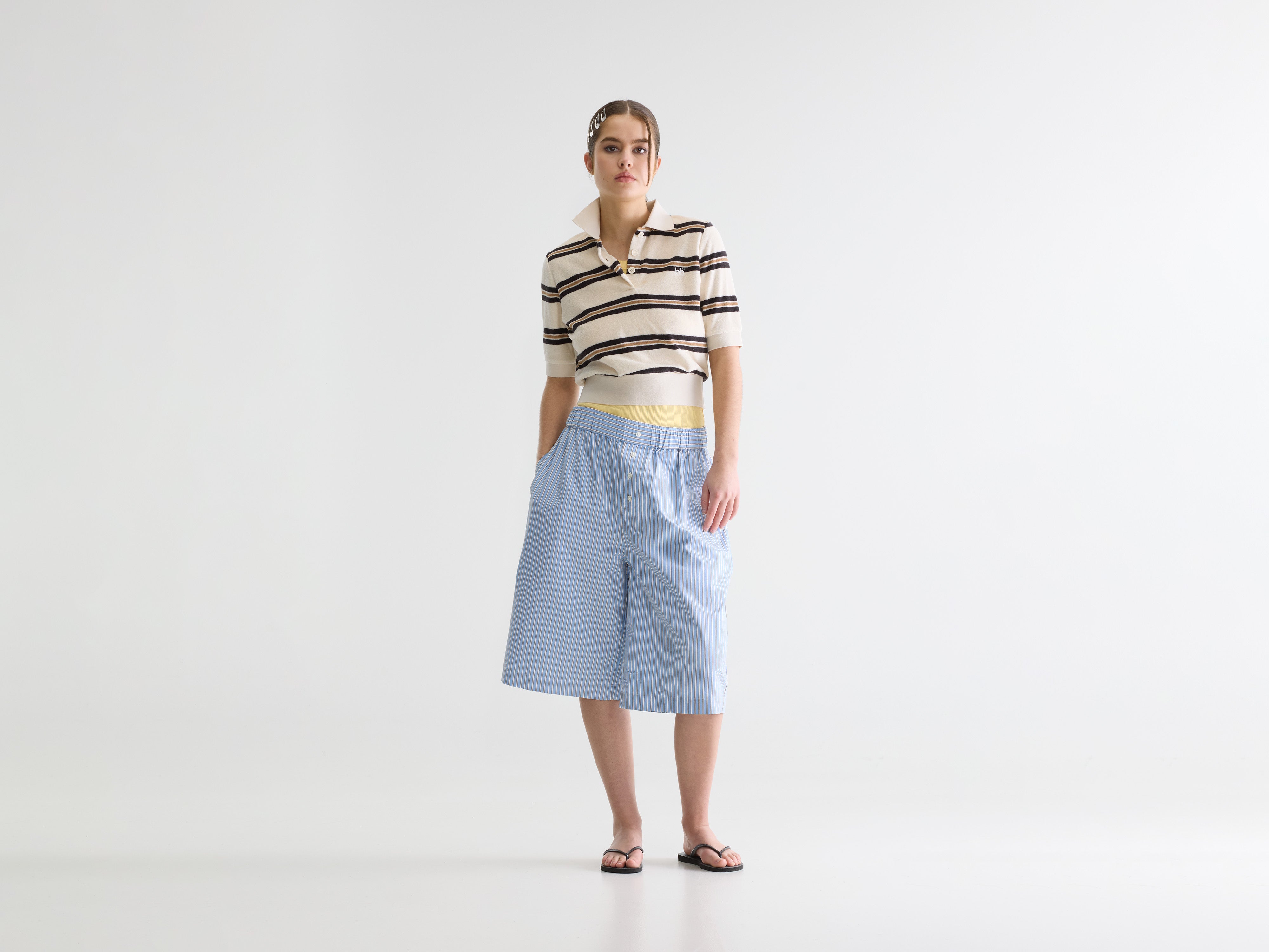 Geena long striped shorts (261 / W / STRIPE B)