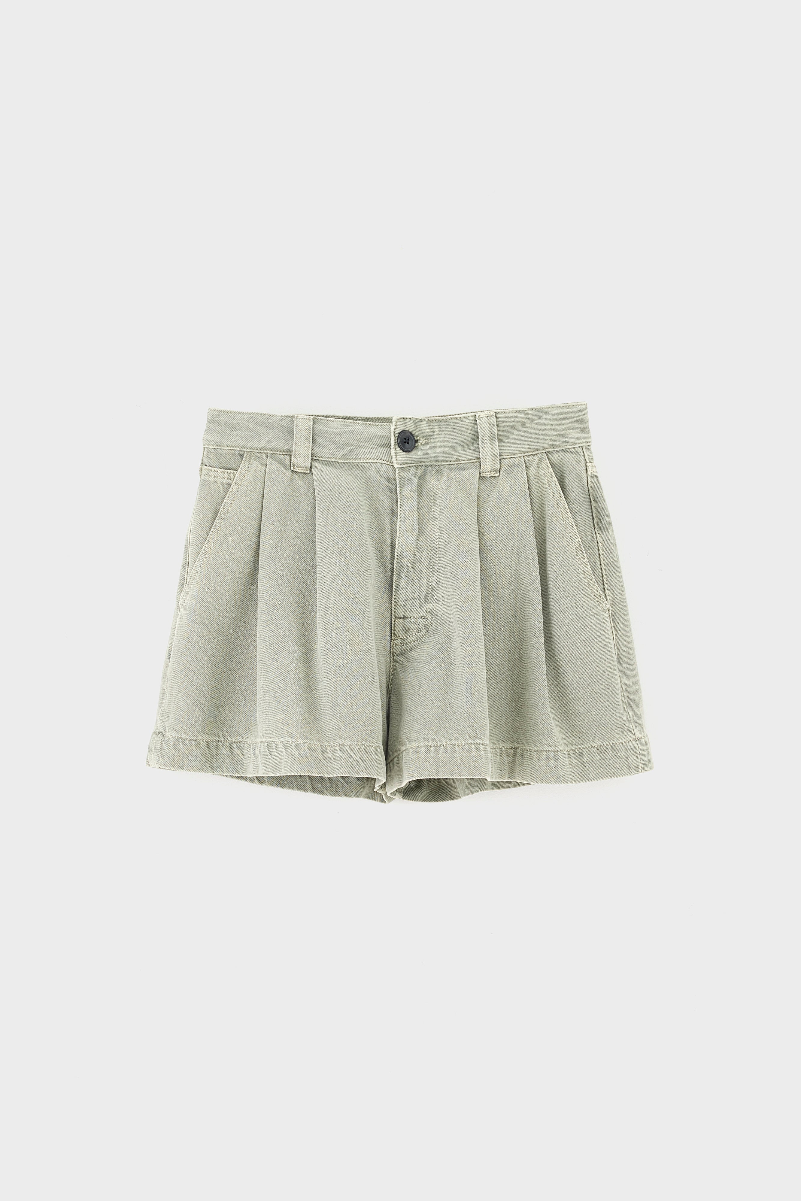 Prisma pleated denim shorts (261 / W / THYM)