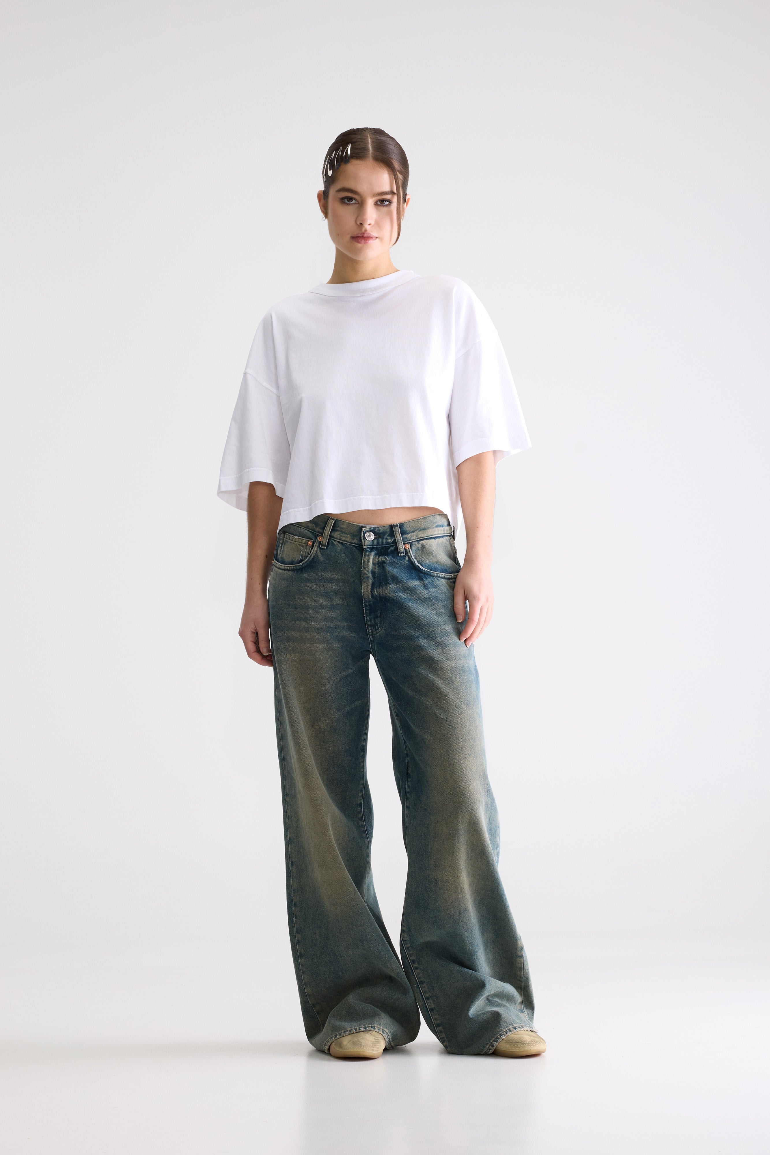 Denim N. 97 Wide Jeans - Dusty used blue For Women | Bellerose