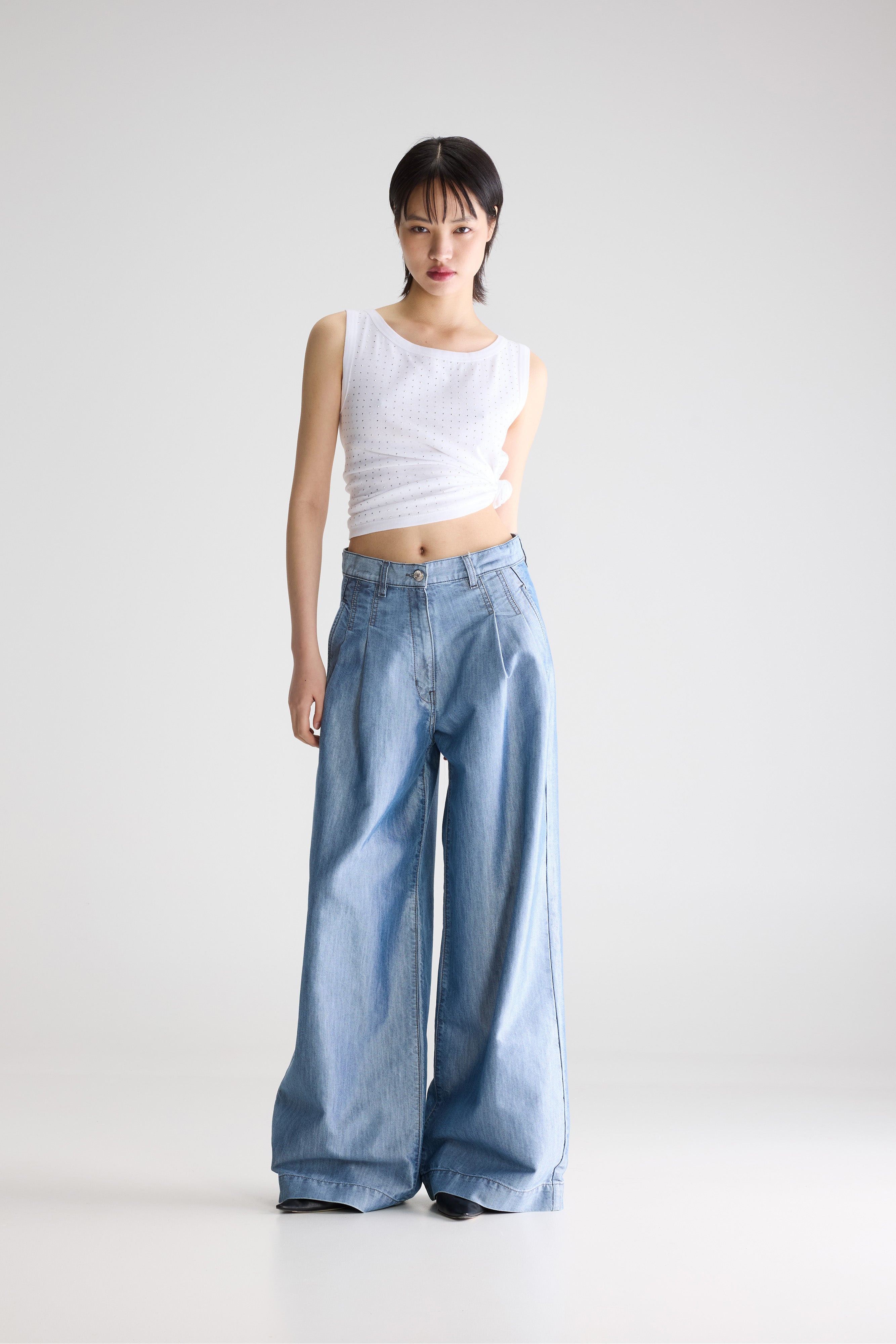 Denim N. 74 Super-wide Jeans - Glassy blue For Women | Bellerose