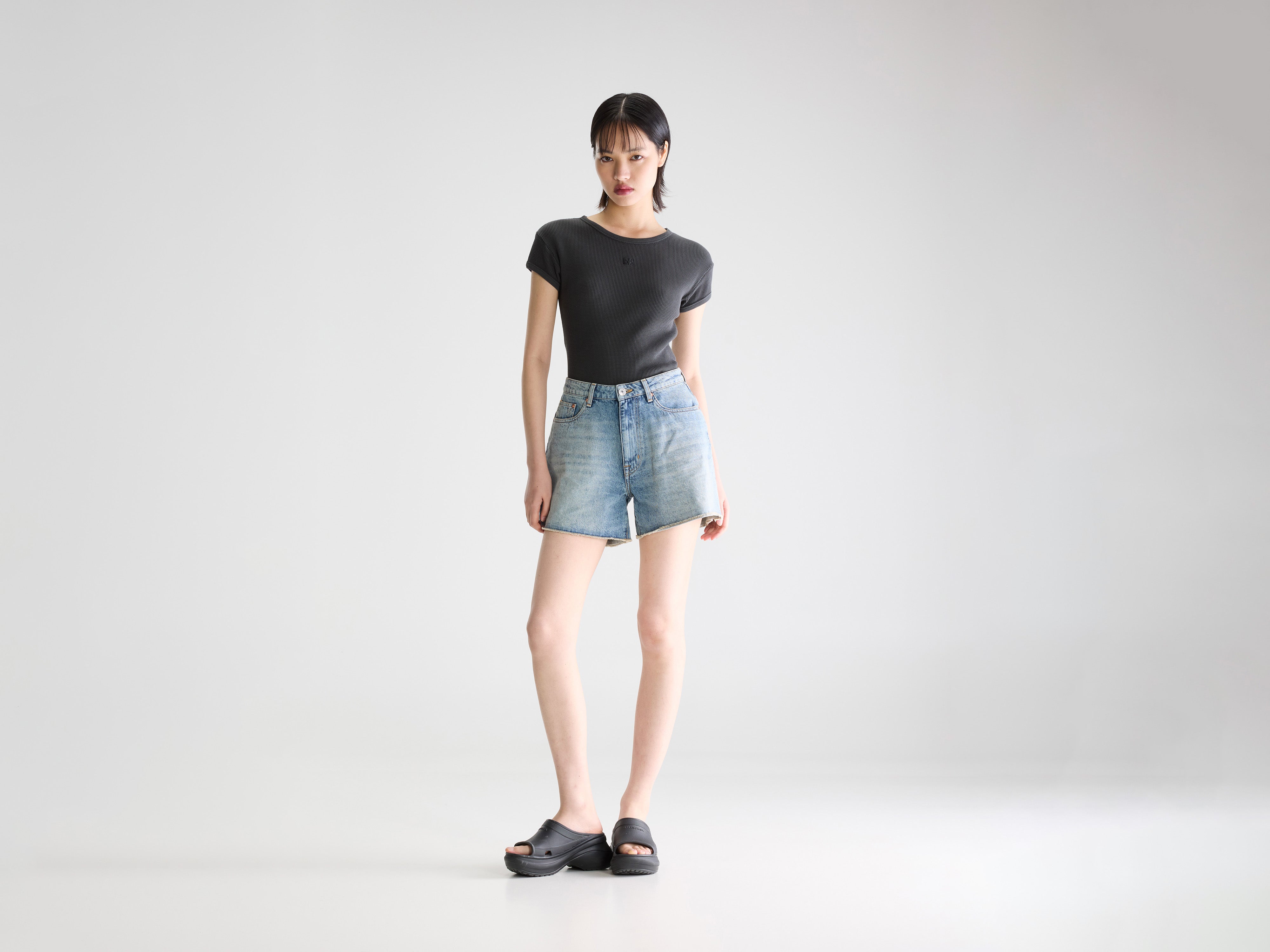 Pactol wide denim shorts (261 / W / VINTAGE LT BLUE)
