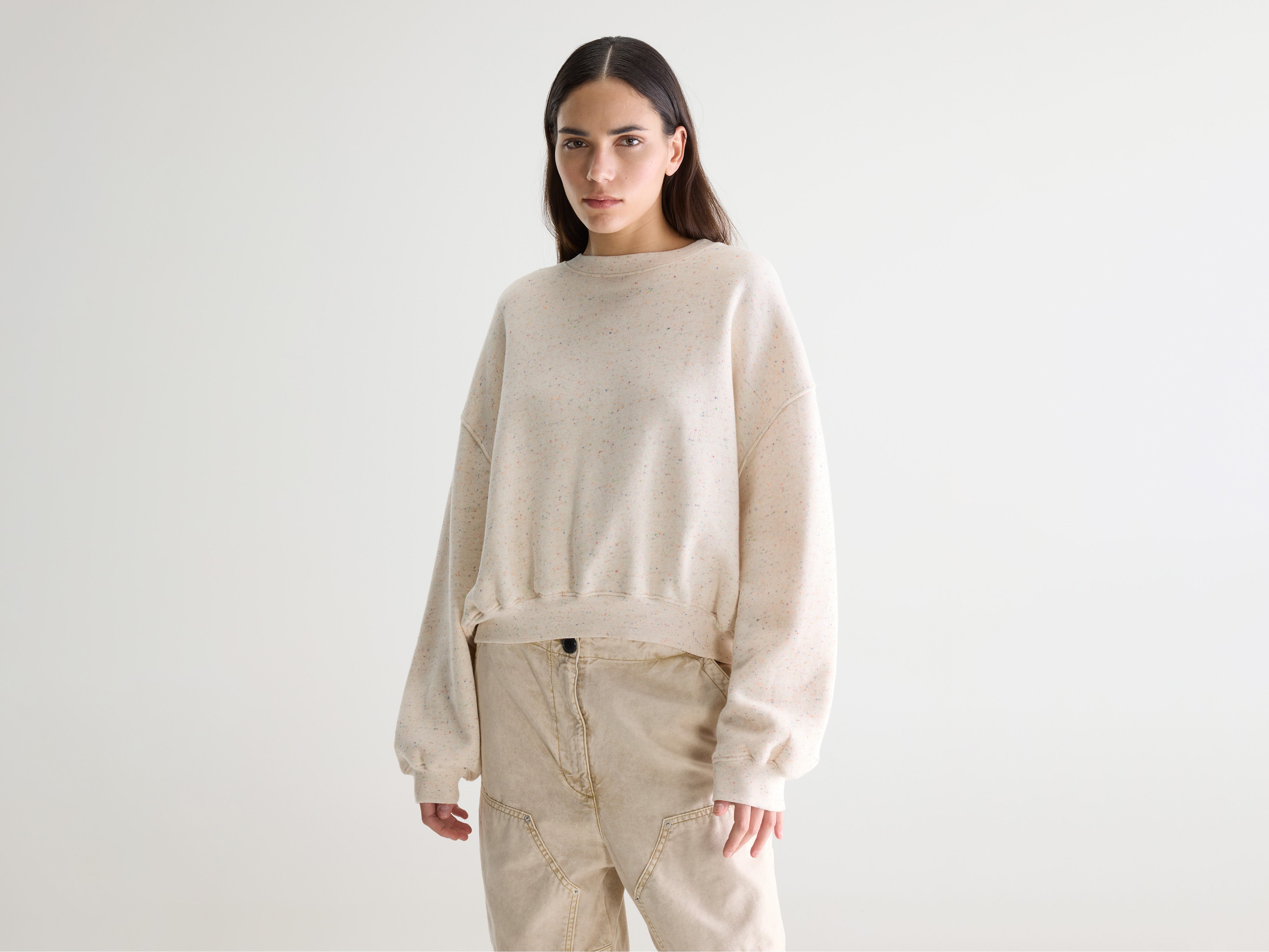 Fancy cropped crewneck sweatshirt (261 / W / COMBO C)