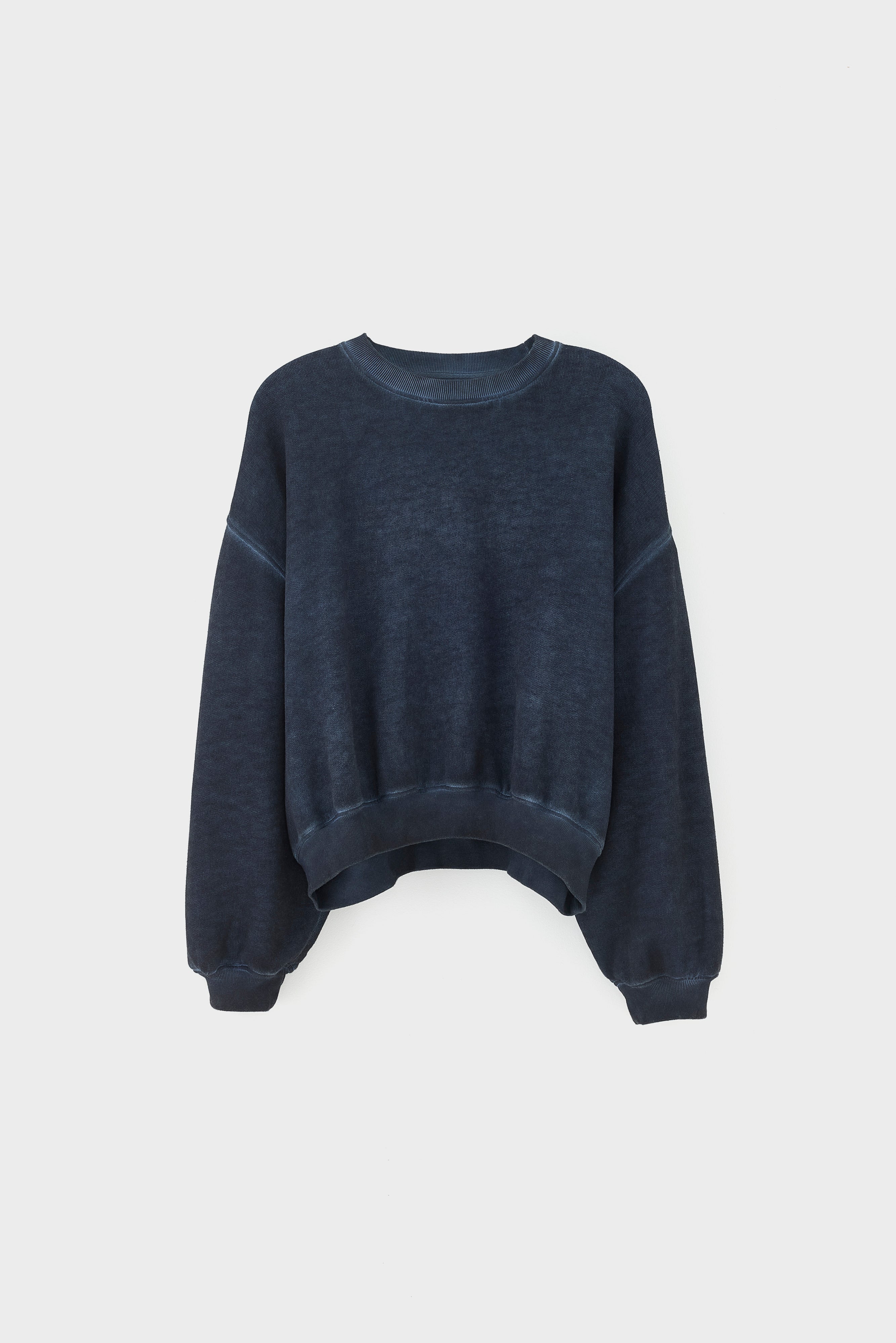 Fancy cropped crewneck sweatshirt (261 / W / NAVY)