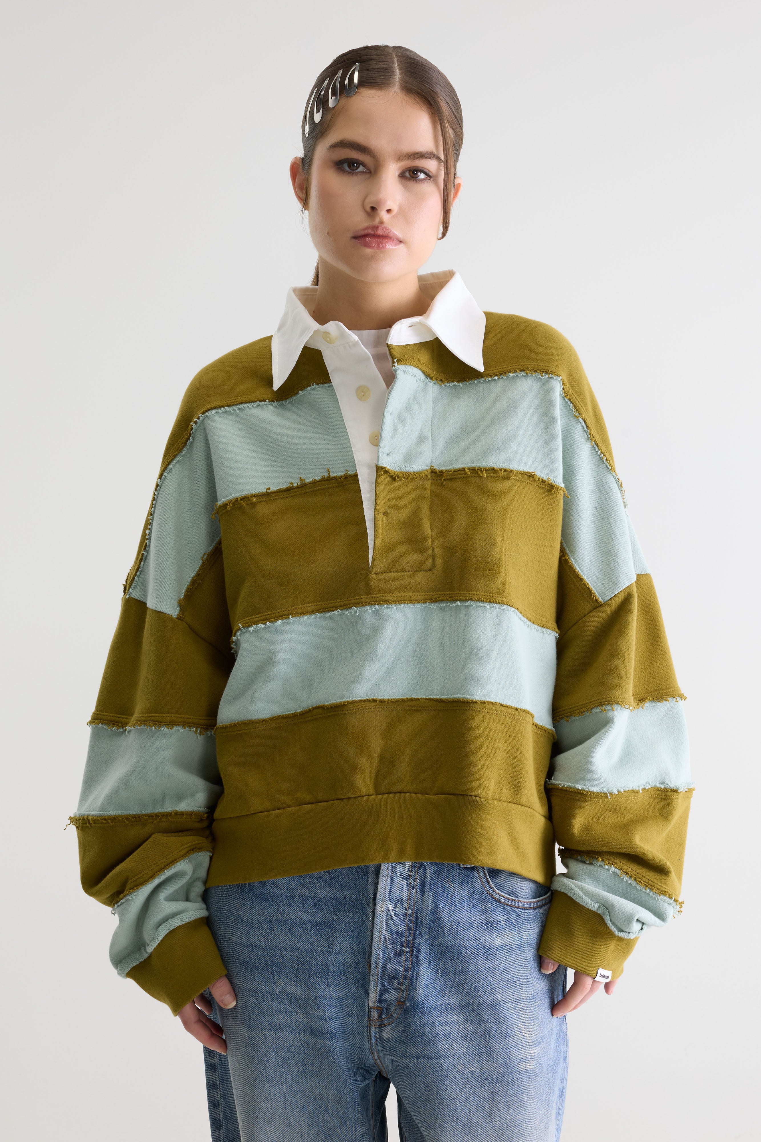 Furen Striped Rugby Sweatshirt - Jadeite / Vetiver Für Women | Bellerose