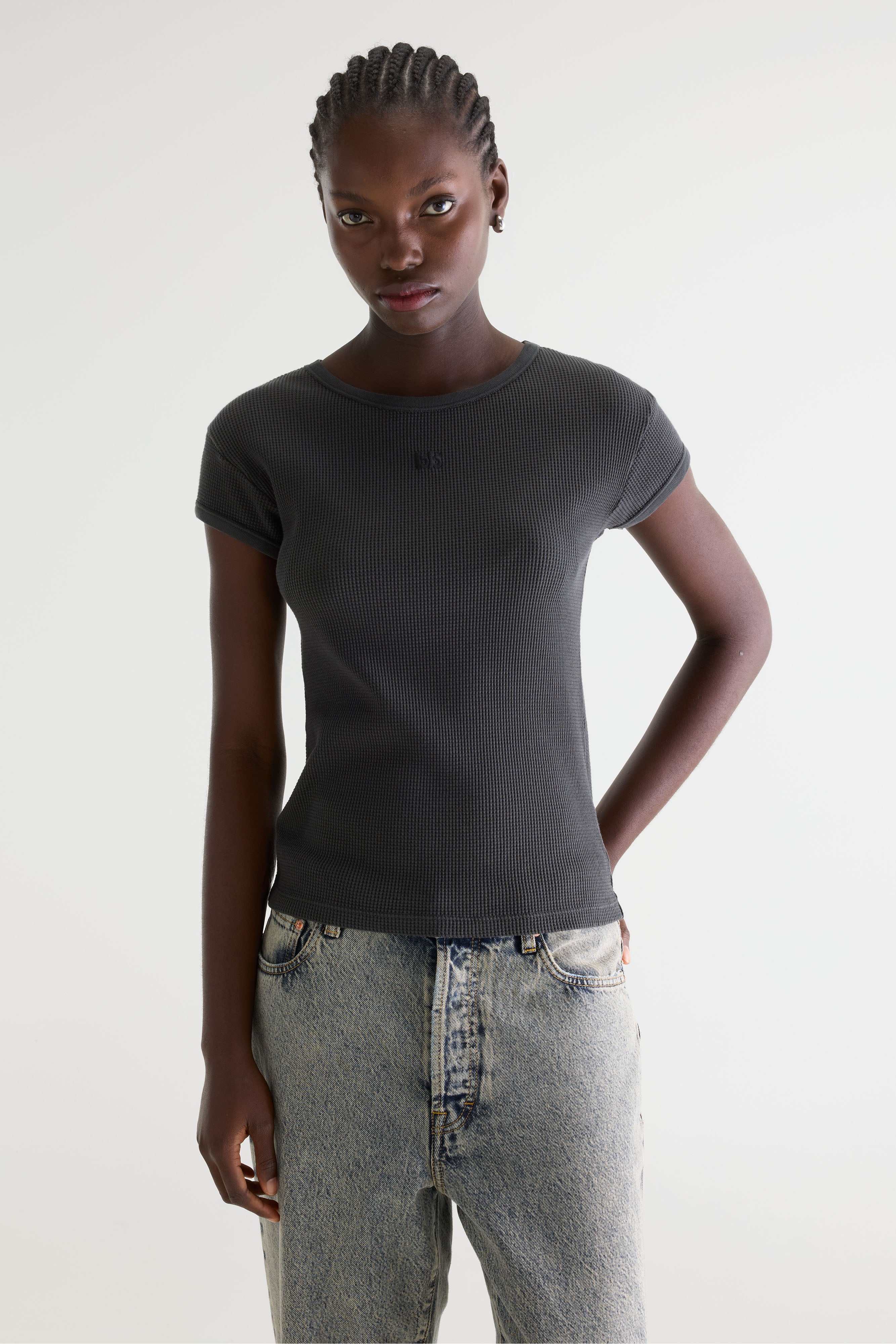 Mali Ribbed T-shirt - Black sand Für Women | Bellerose