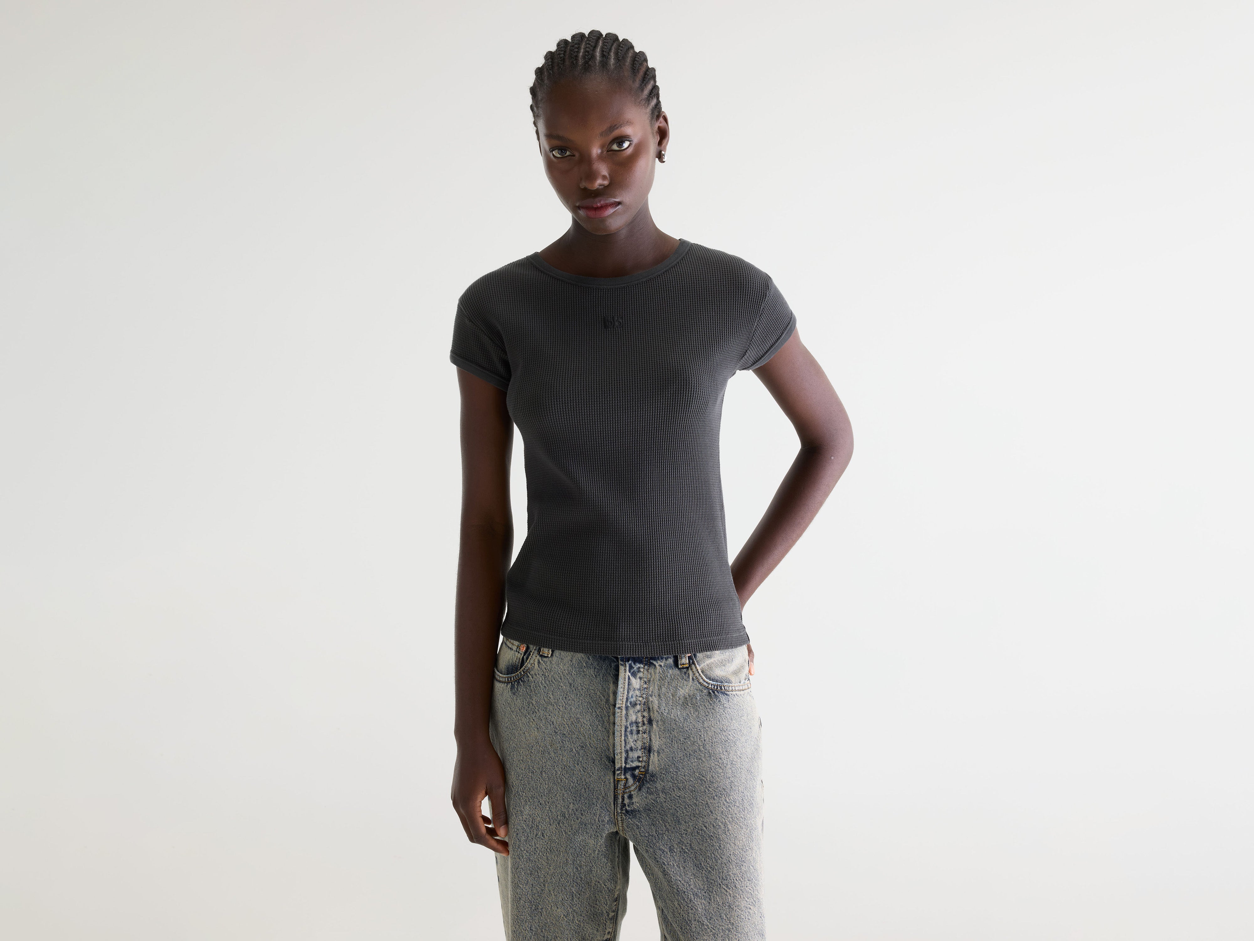 Mali ribbed t-shirt (261 / W / BLACK SAND)