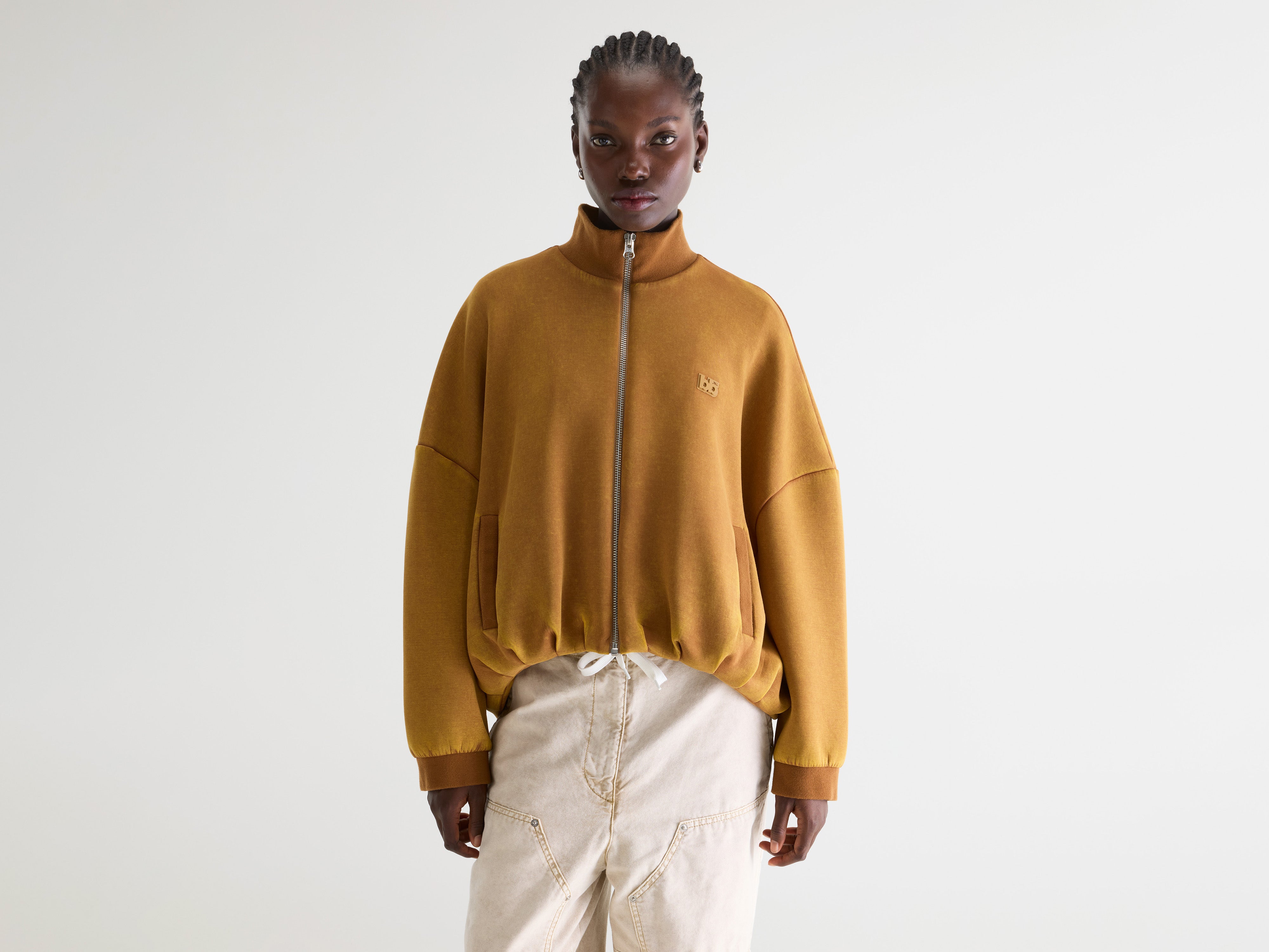 Tallis zip-up sweatshirt (261 / W / CARAMEL)