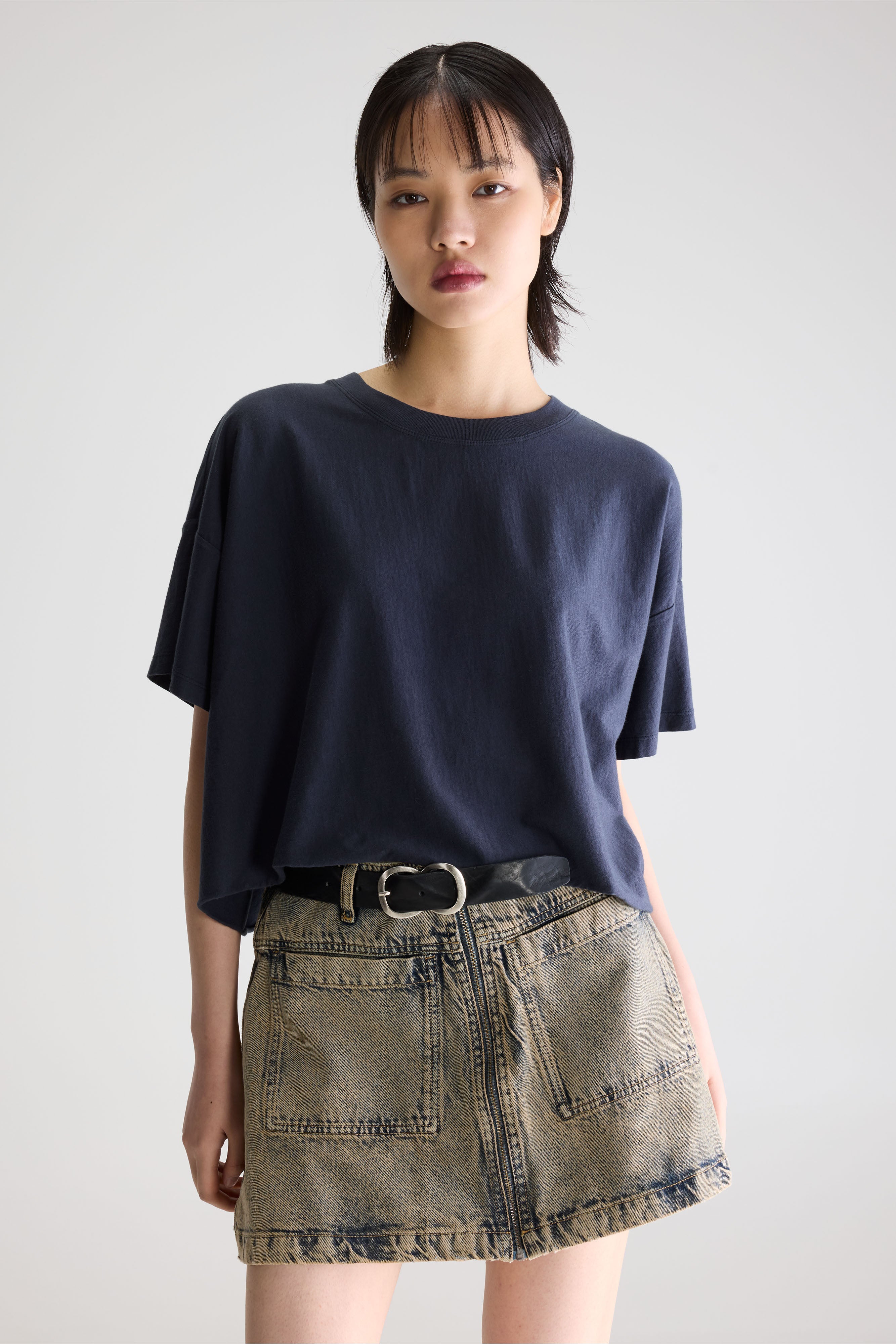 Farpy Cropped T-shirt - Navy For Women | Bellerose