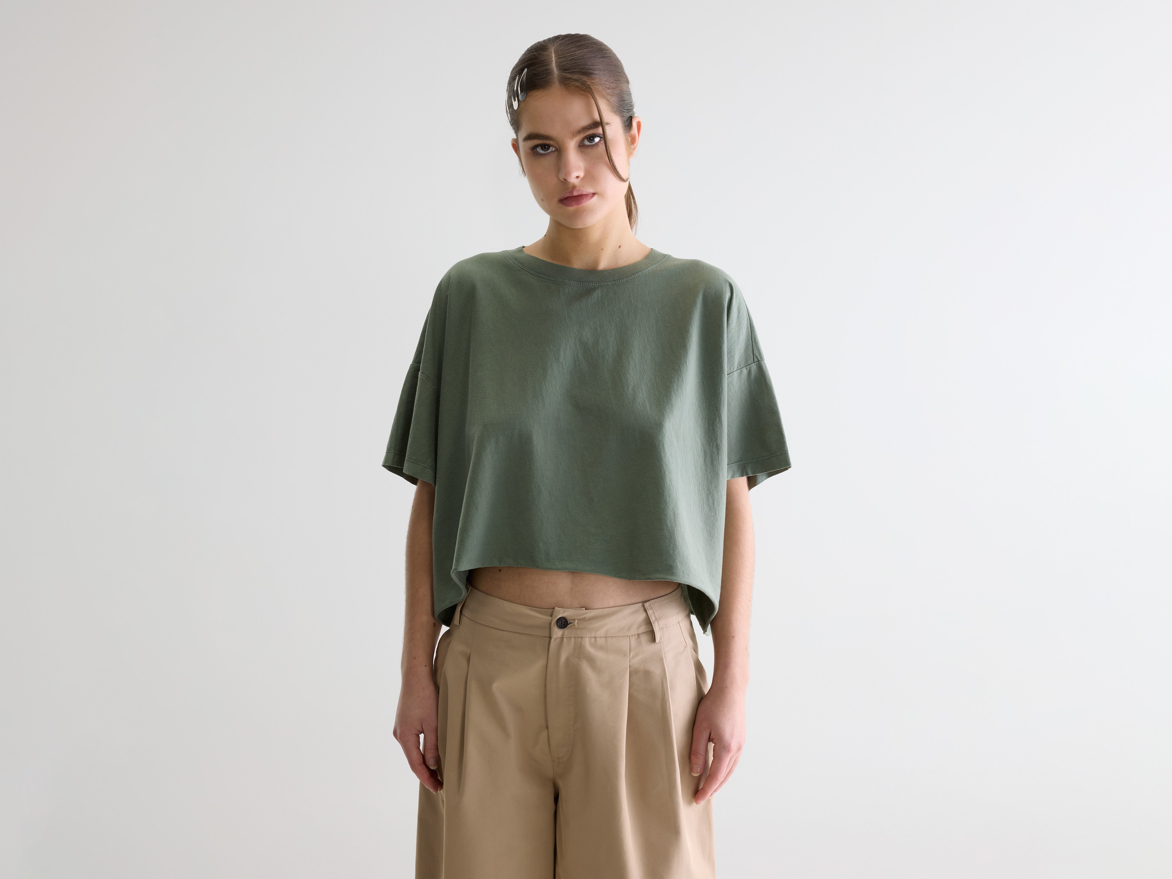 Farpy cropped t-shirt (261 / W / THYME)