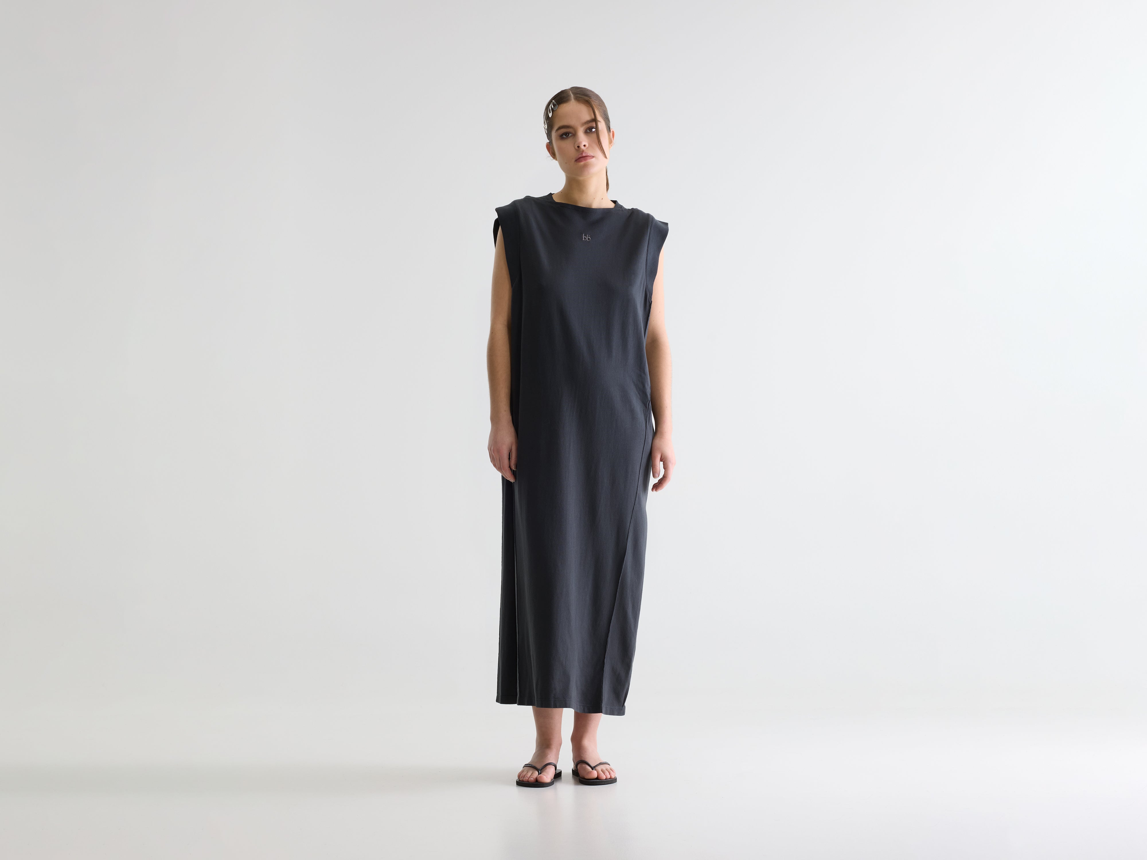 Robe longue en jersey Cling (261 / W / BLACK SAND)