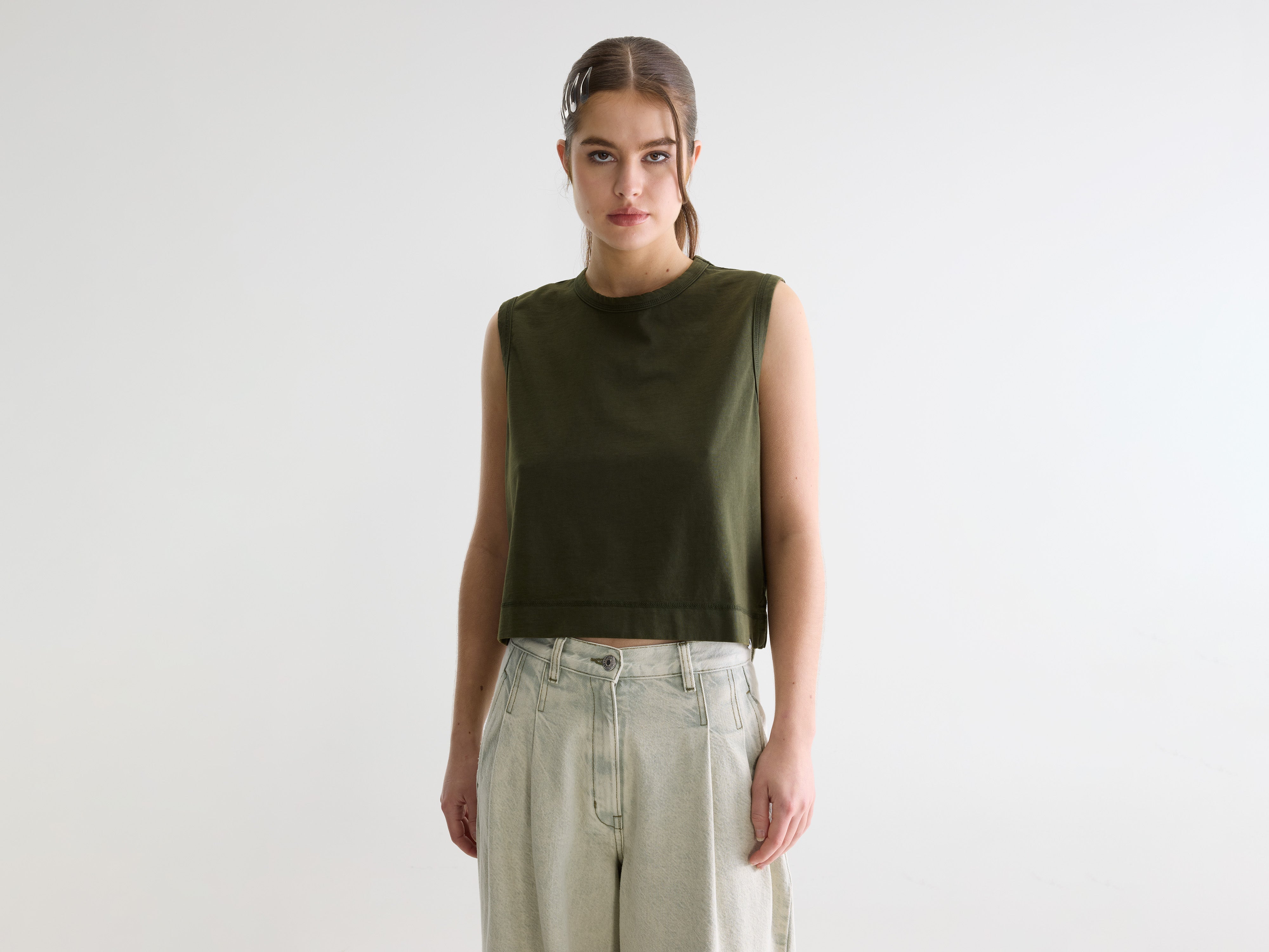 Cuare regular tank top (261 / W / MOSS)