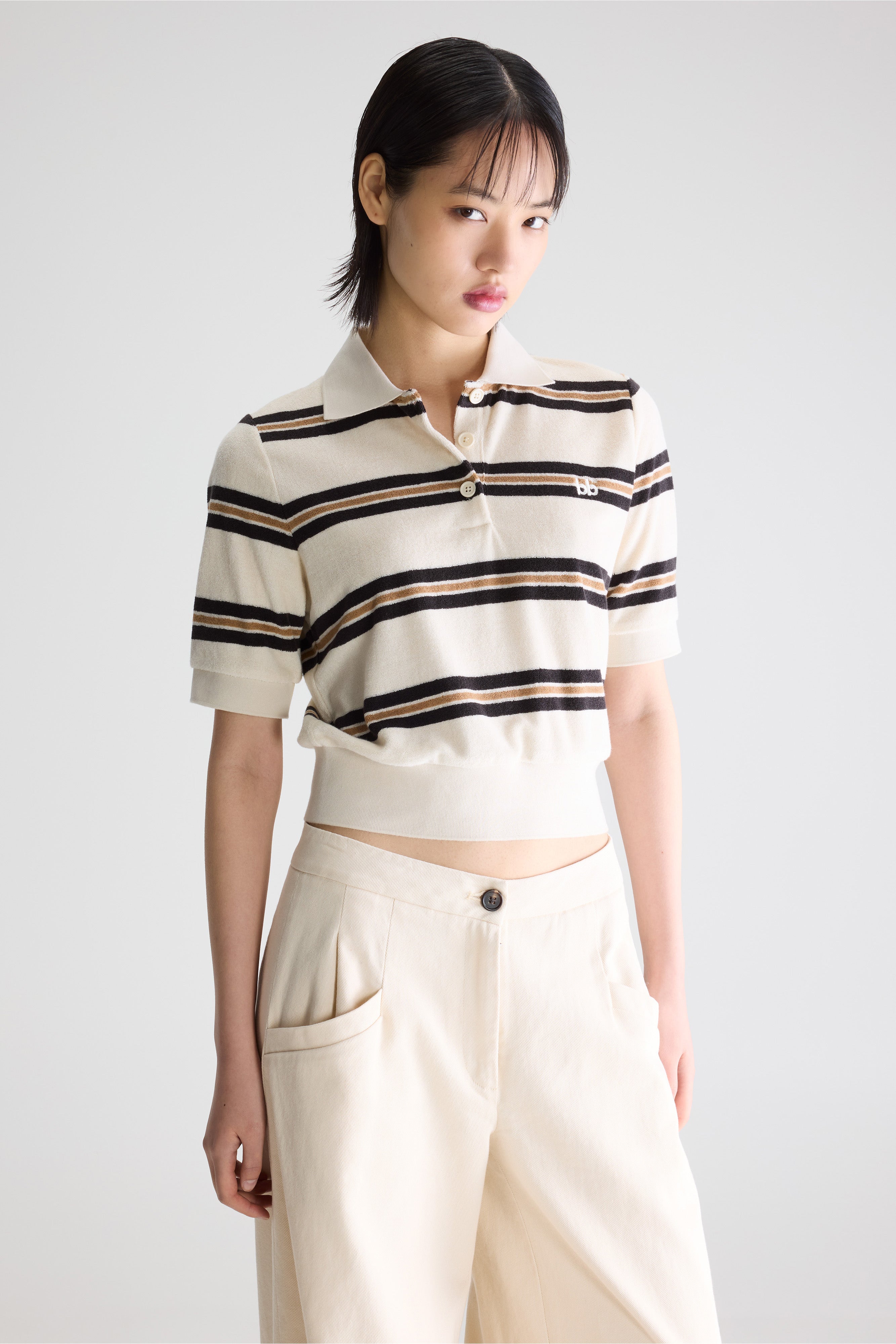 Crixus Terry Polo - Carbon / Rafia / Swan For Women | Bellerose