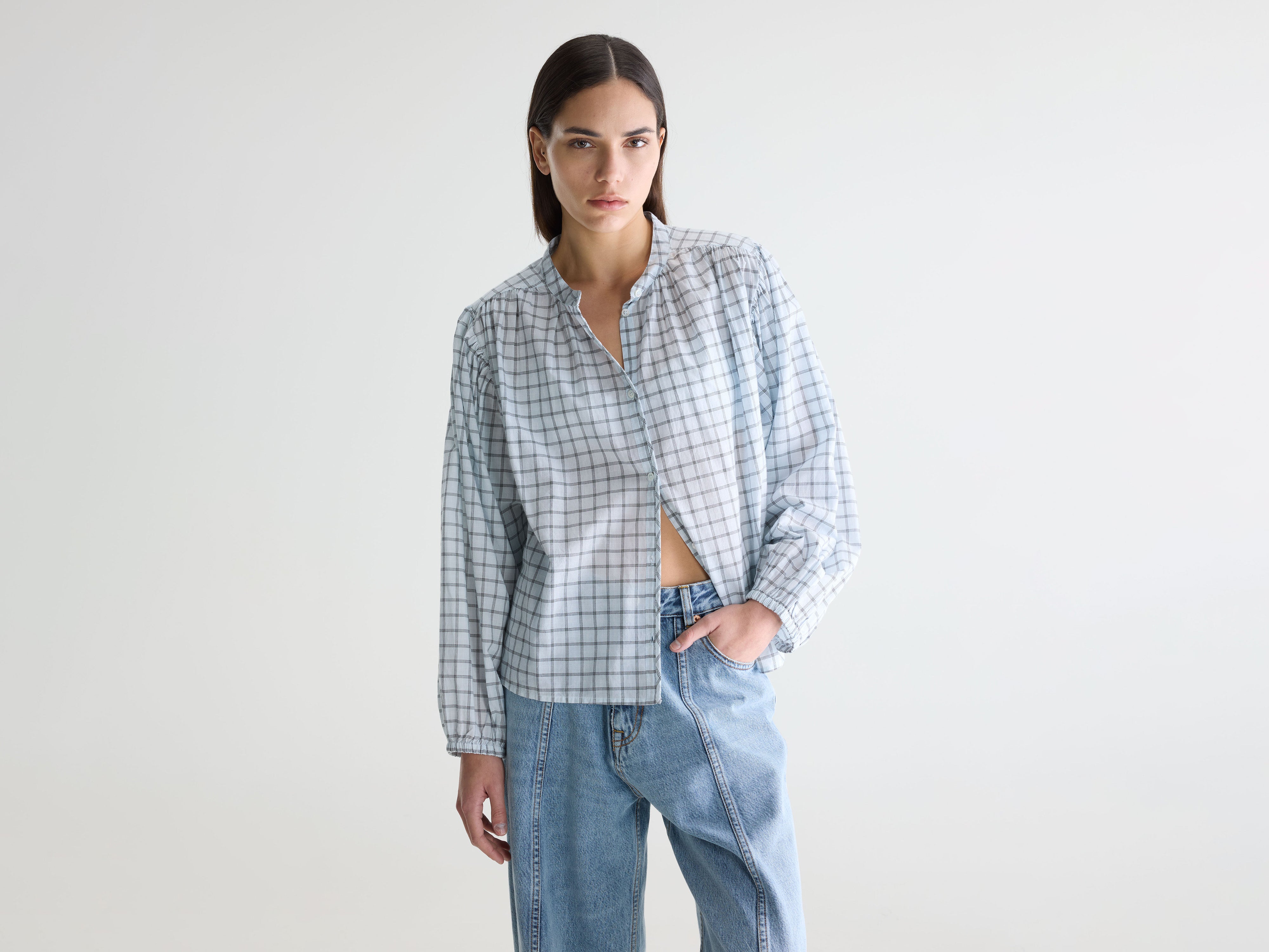Cherry checked blouse (261 / W / CHECK B)