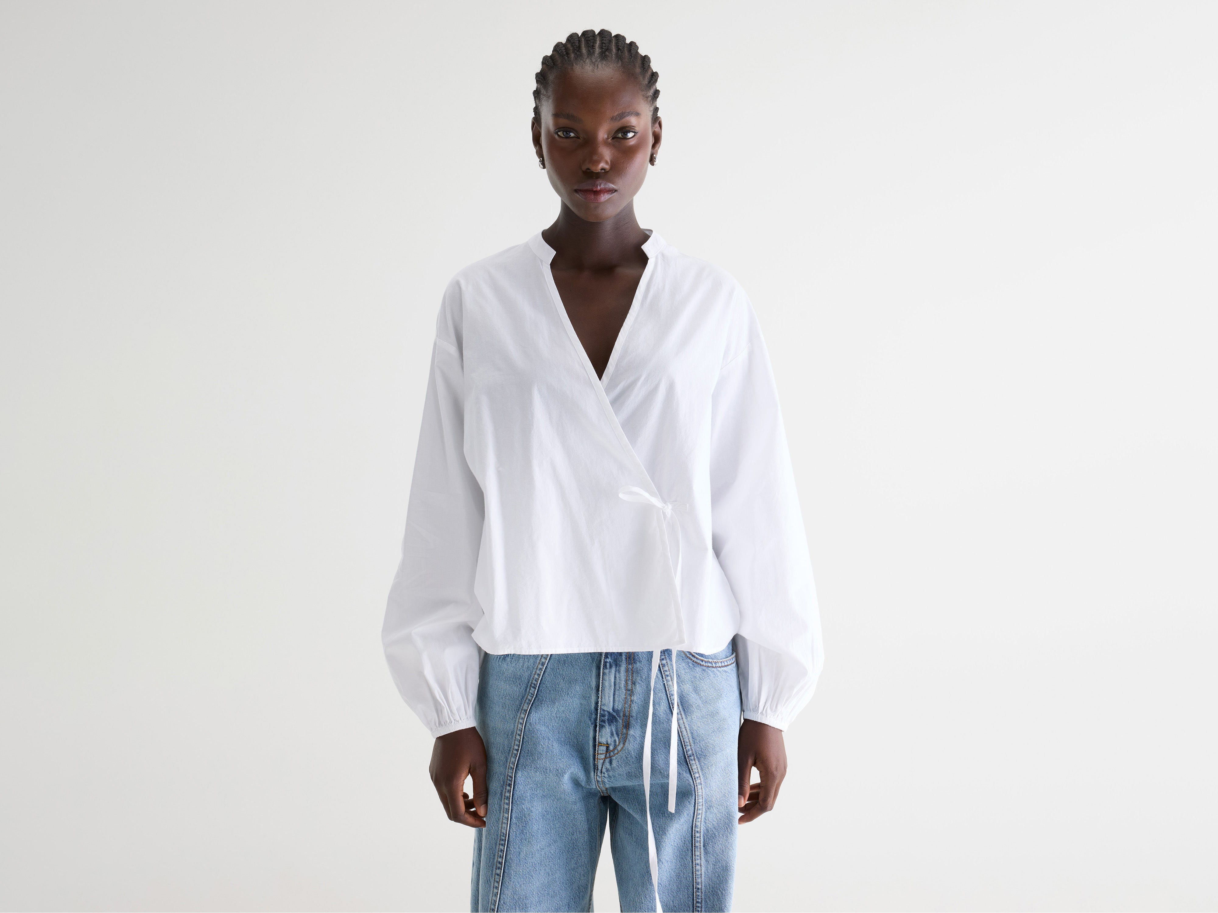 Collin wrap-front blouse (261 / W / WHITE)