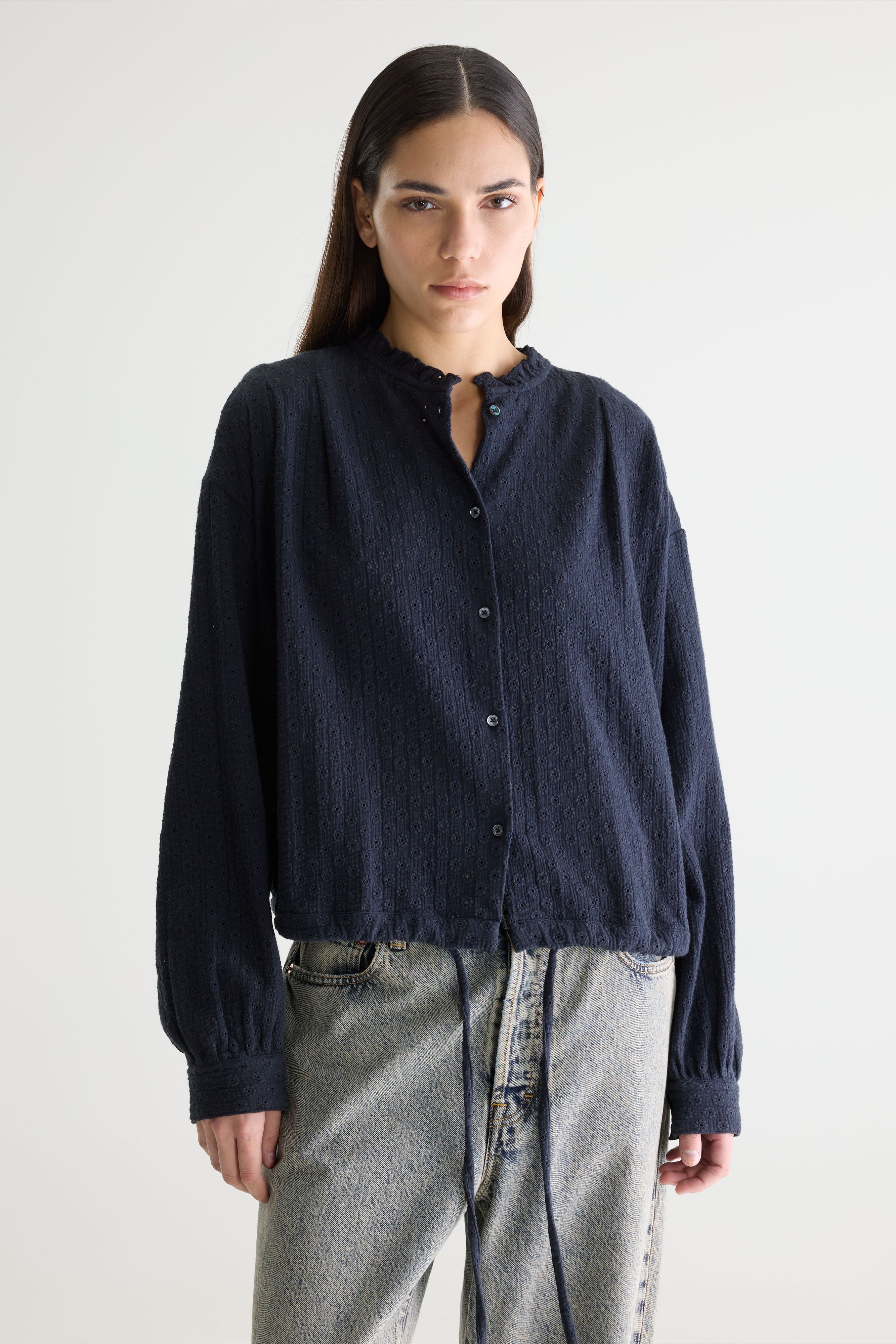 Chelsy Embroidered Blouse - Navy For Women | Bellerose