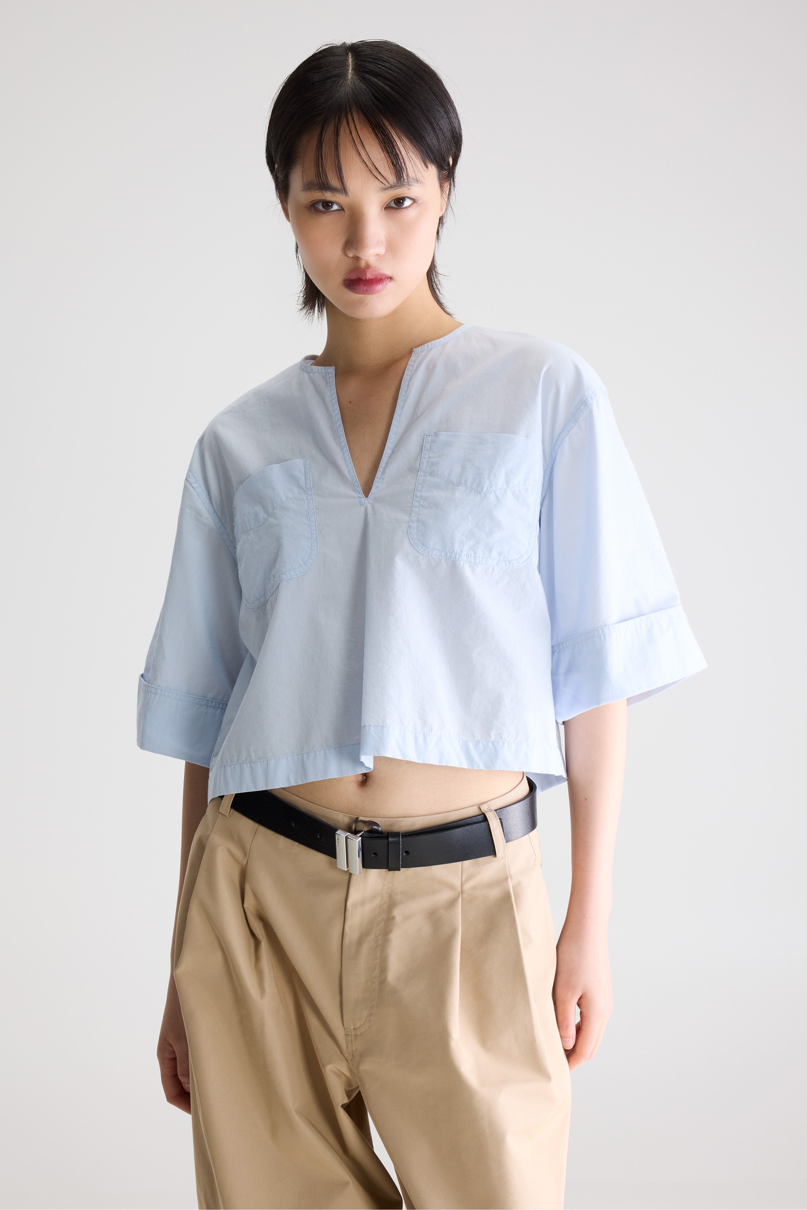 Chalk Relaxed Shirt - Mist For Women | Bellerose