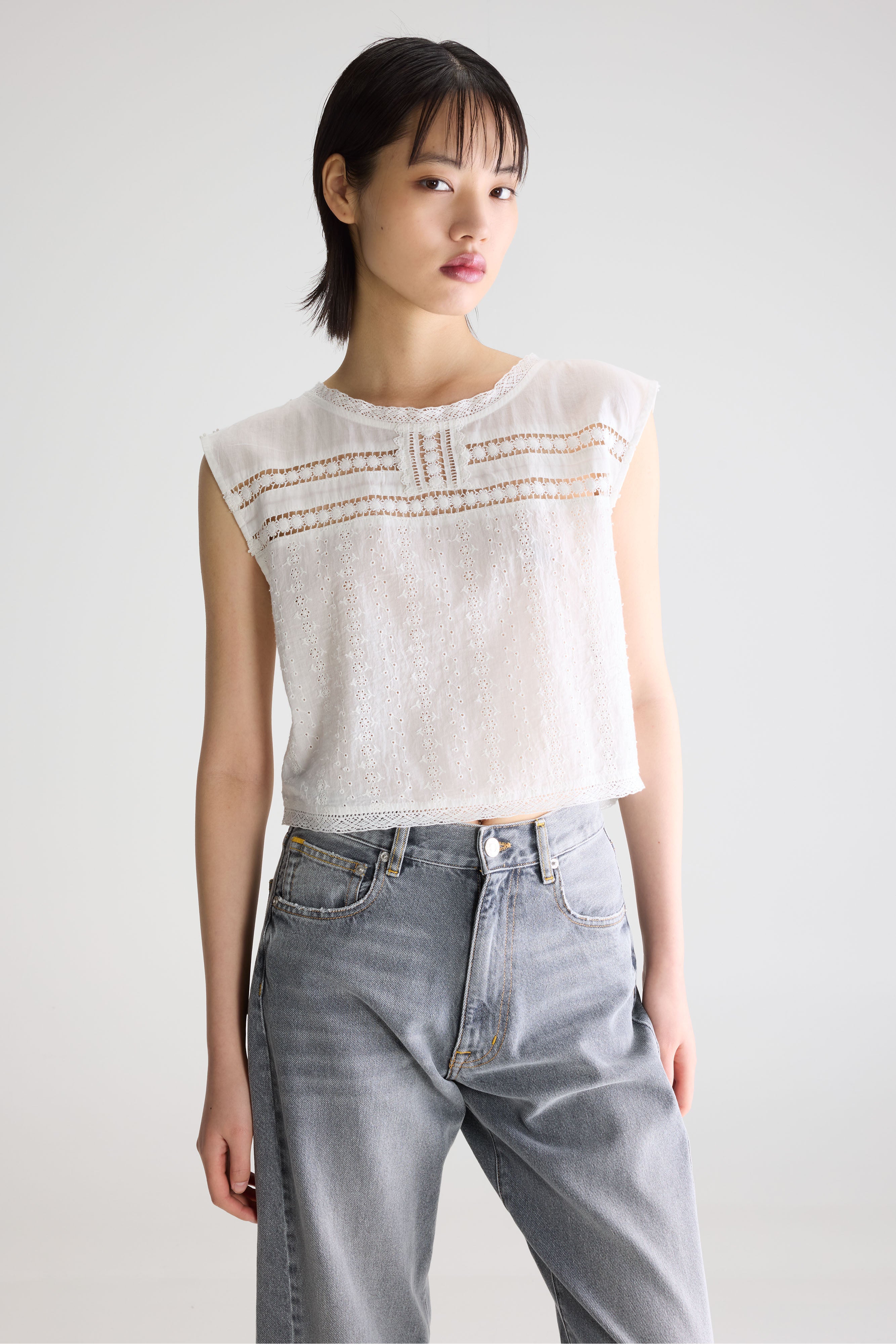 Blouse brodée Donna (261 / W / WHITE)