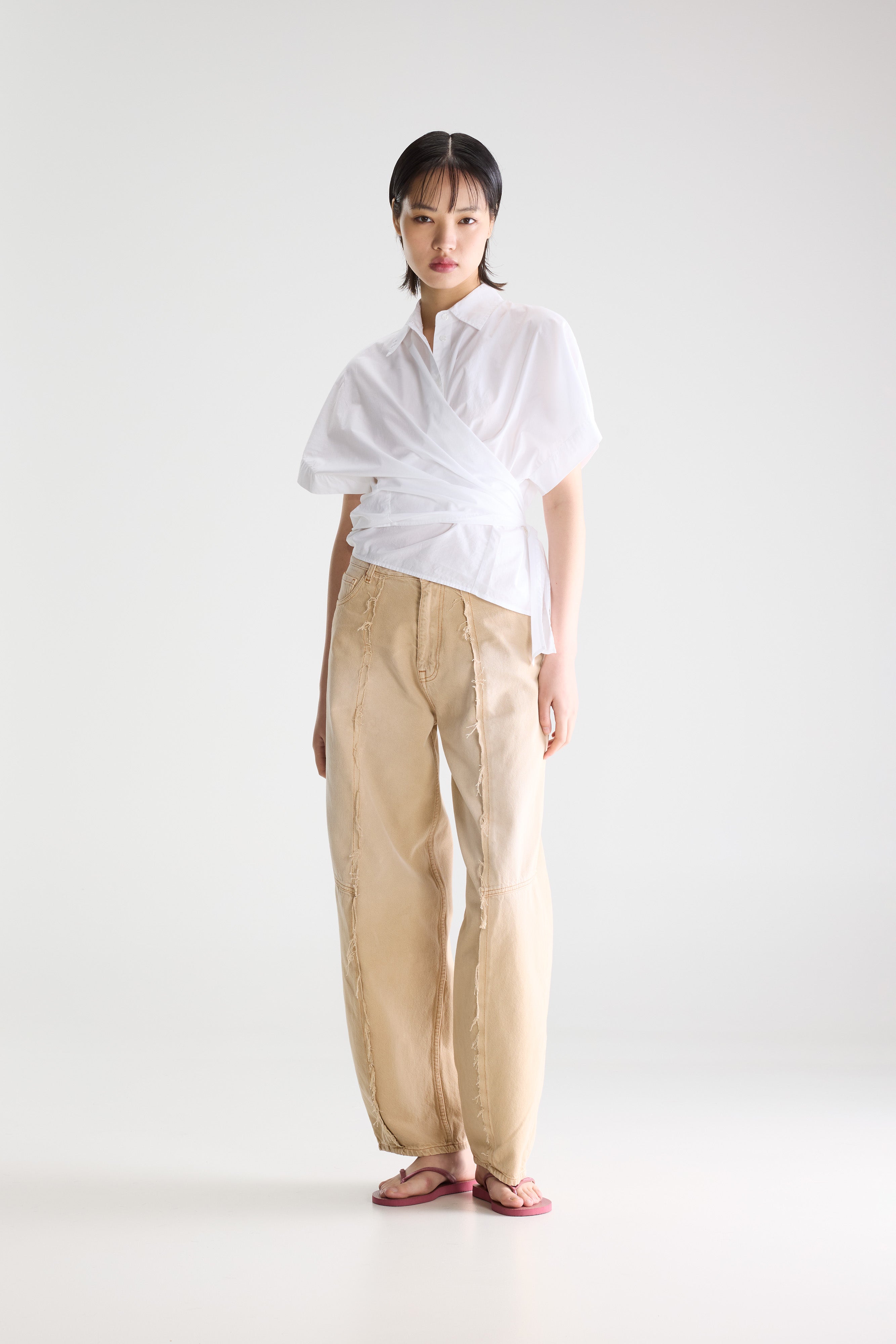 Coral tie-up blouse (261 / W / WHITE)