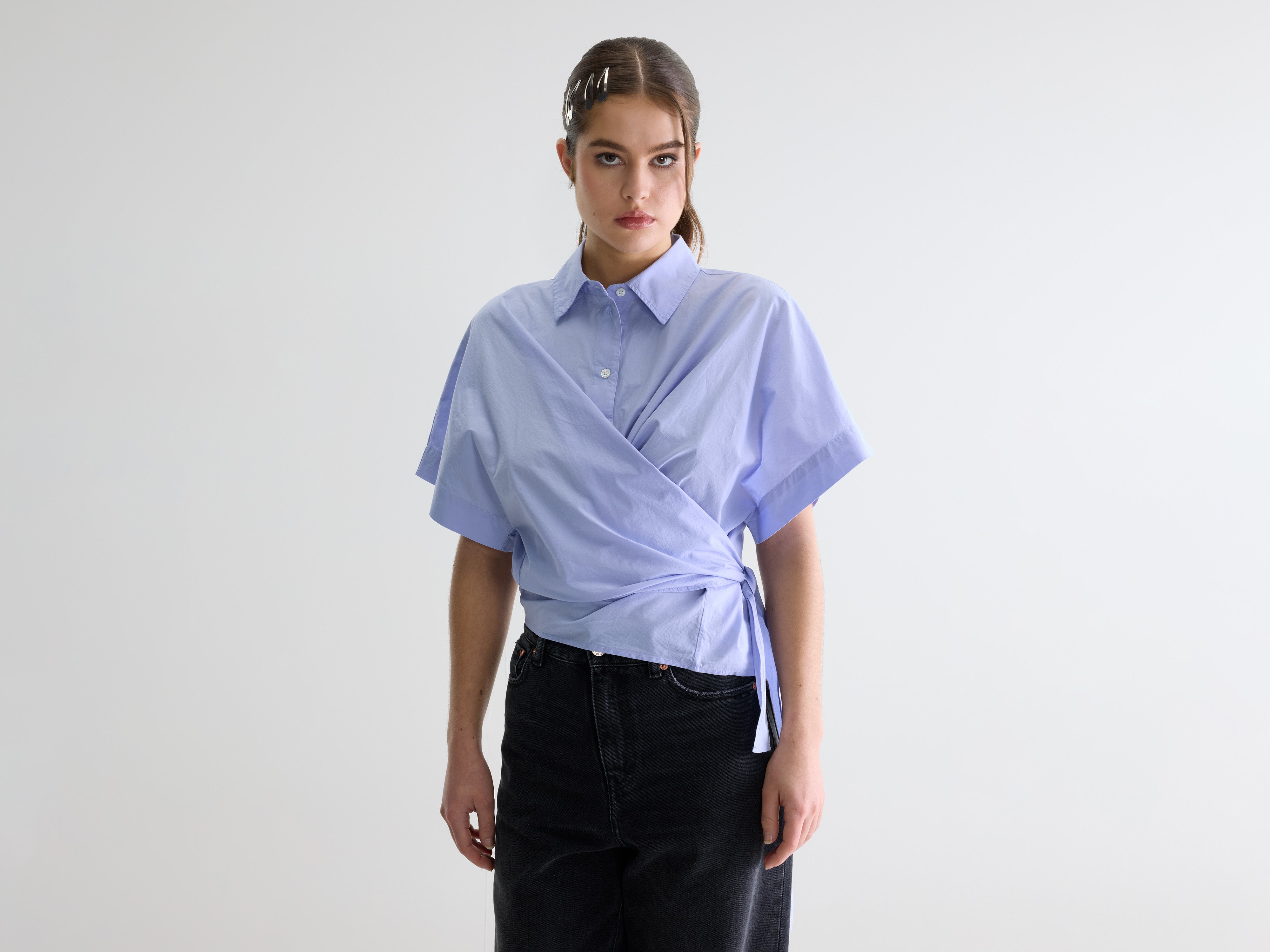 Coral tie-up blouse (261 / W / LAVENDER)