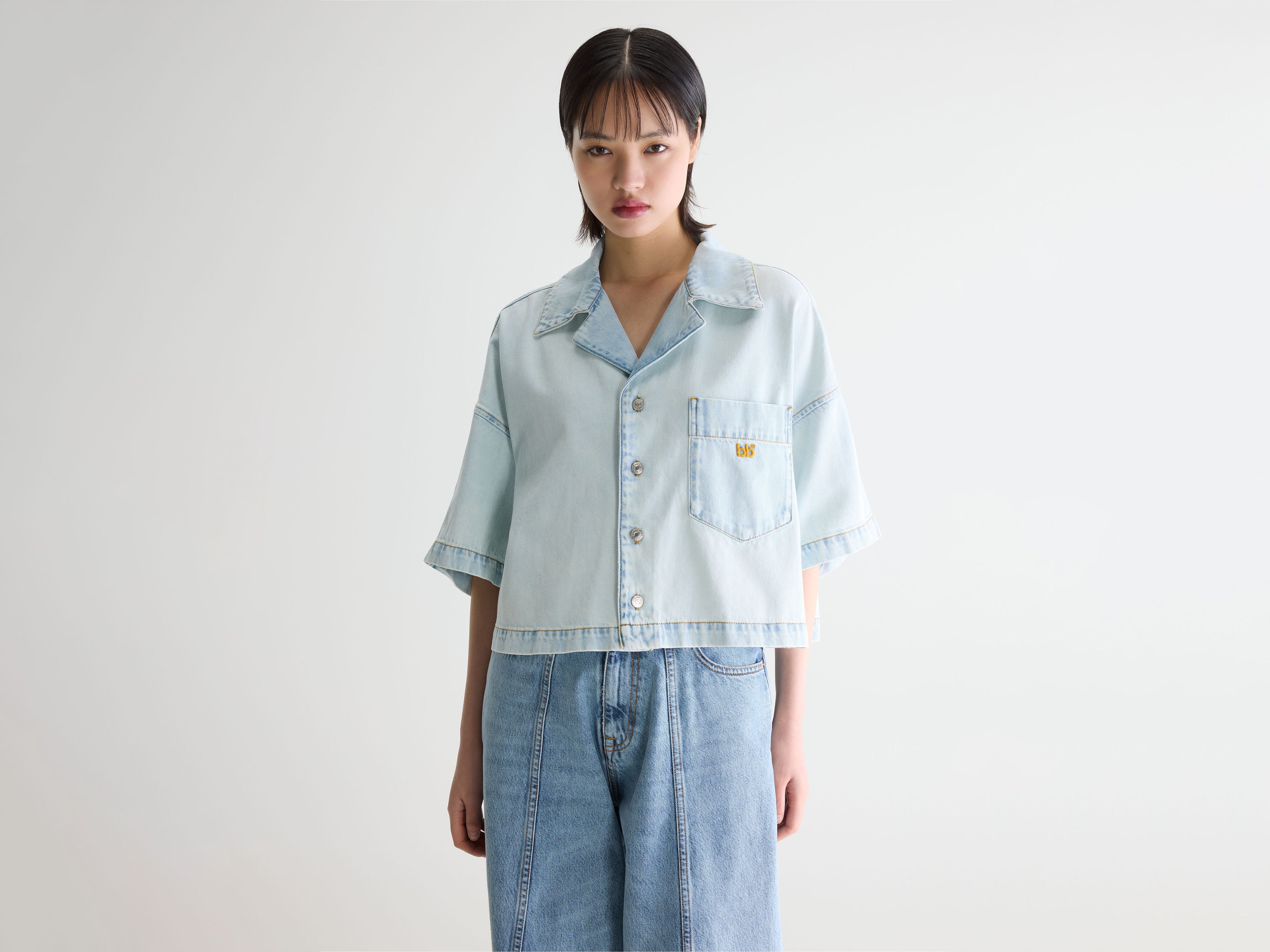 Poppa denim shirt (261 / W / ICE BLEACH)
