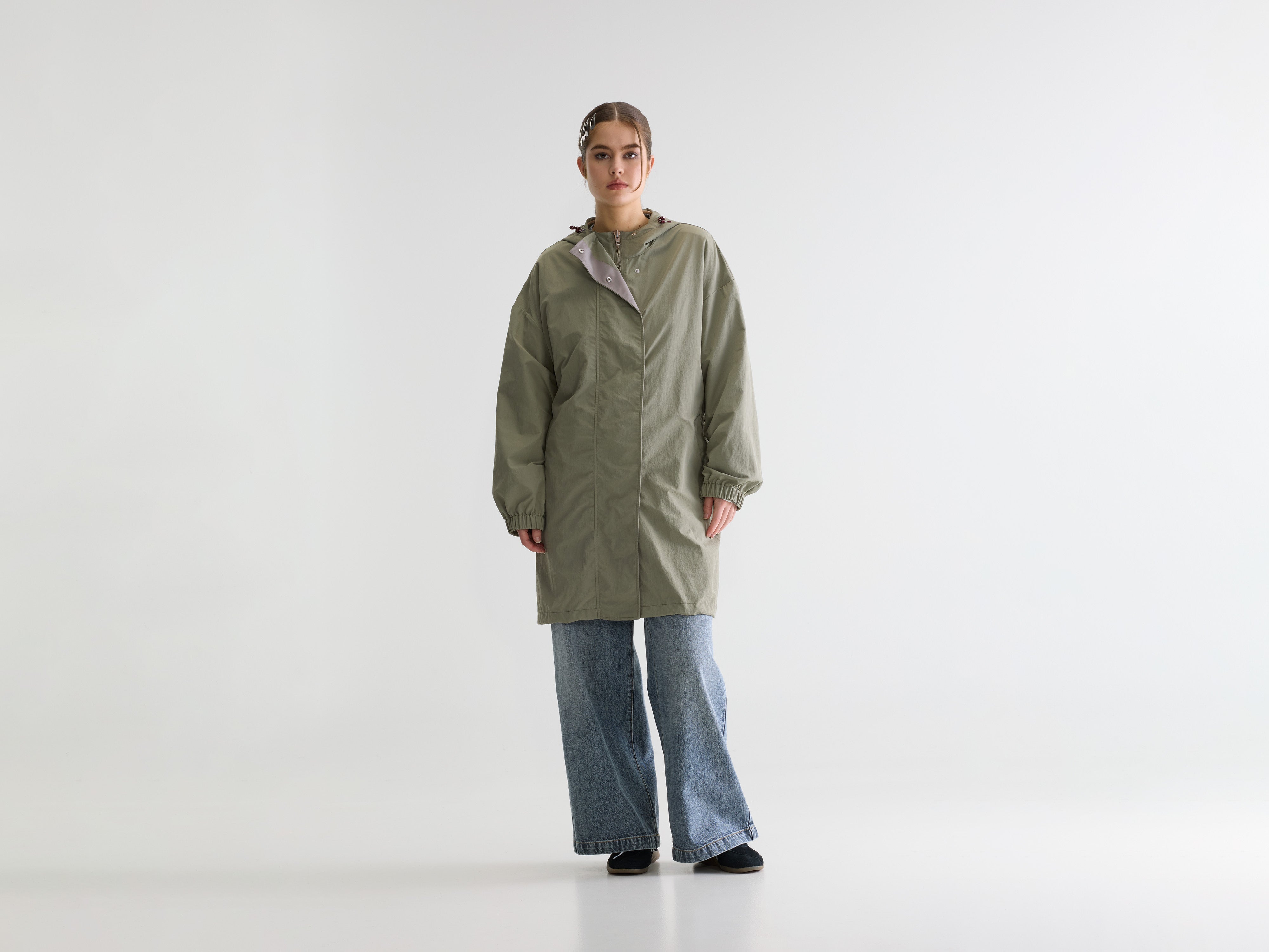 Henny hooded coat (261 / W / EUCALYPTUS)
