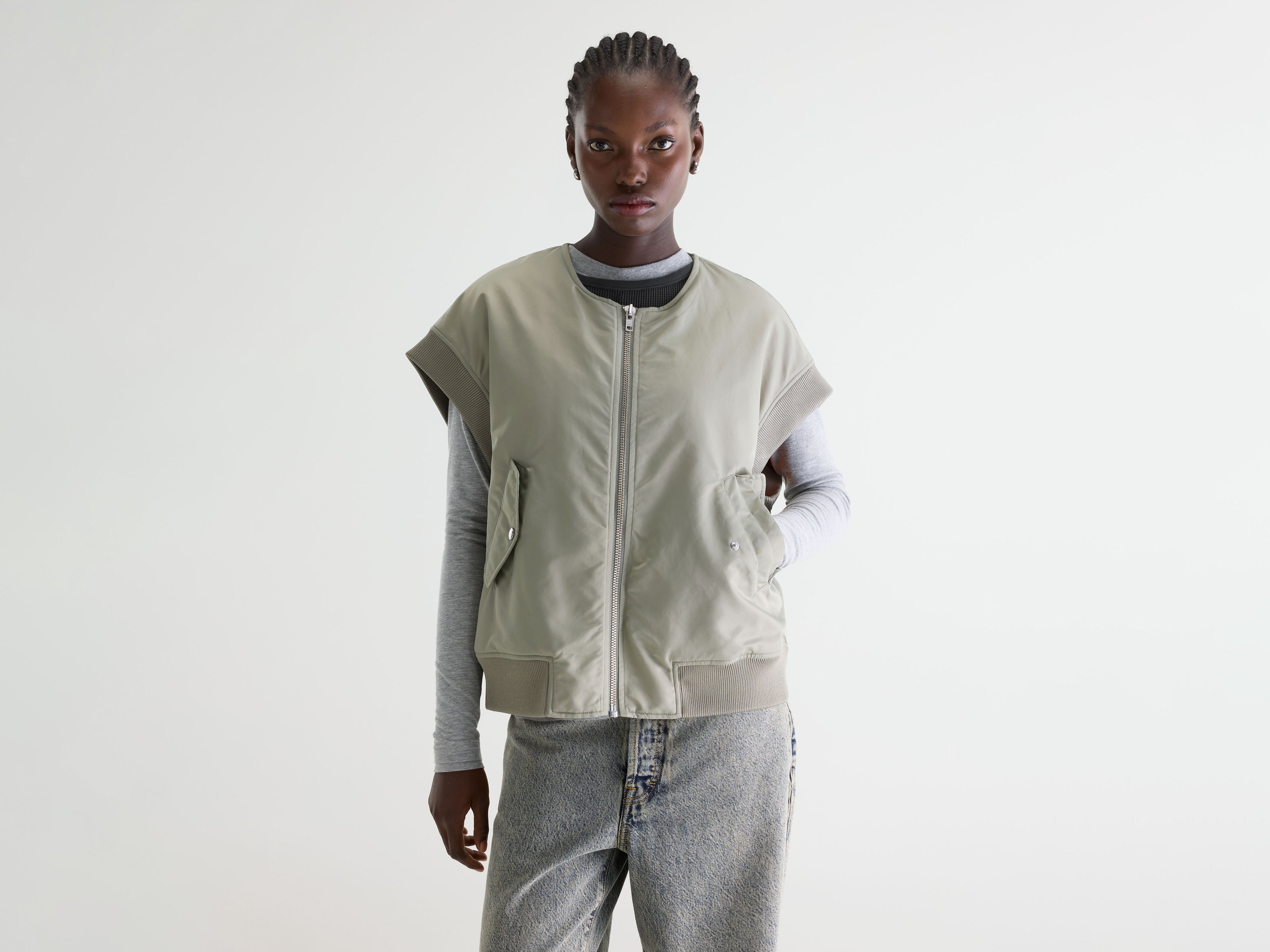 Hiroki sleeveless jacket (261 / W / MERCURY)