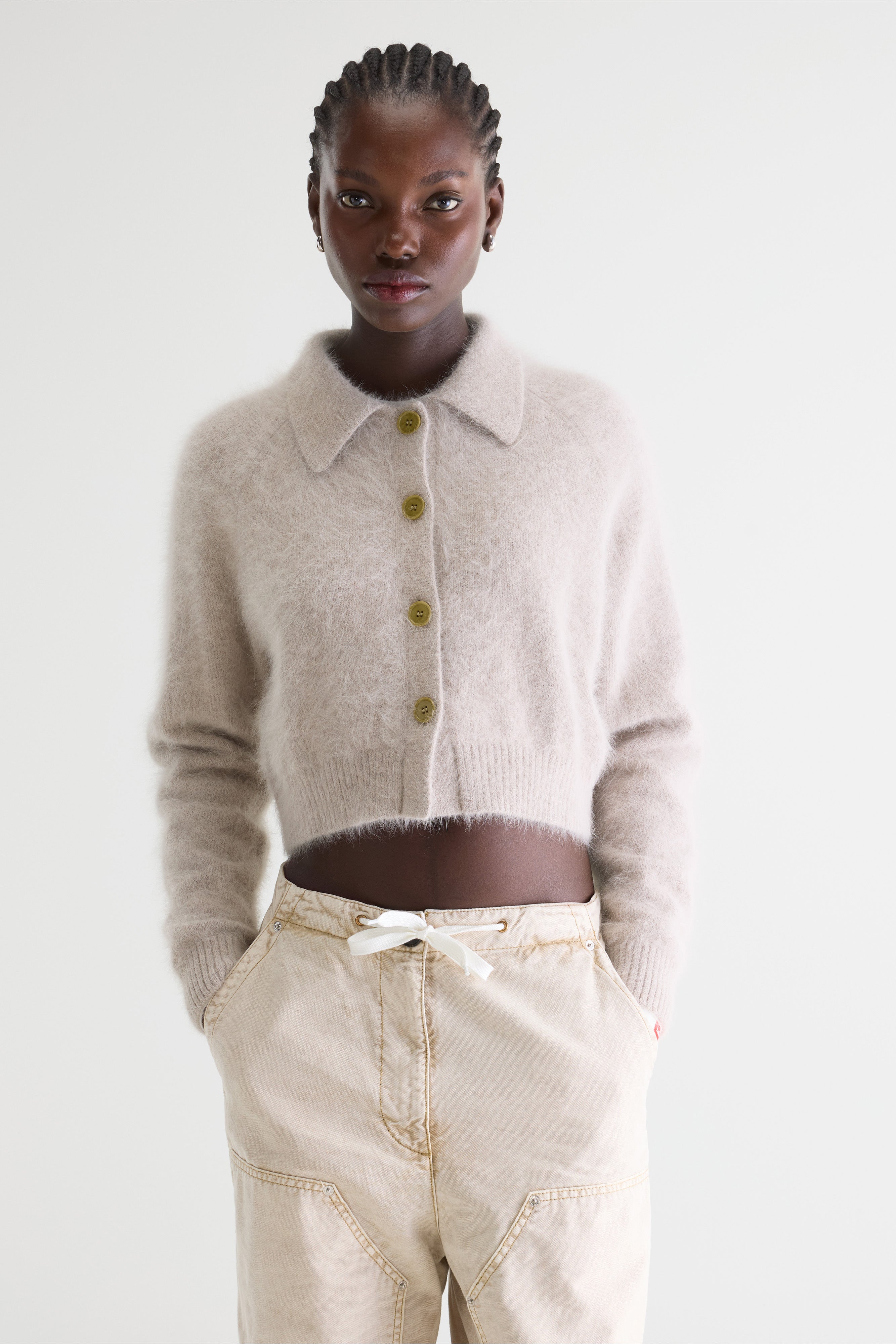 Datco Angora-blend Cardigan - Light grey For Women | Bellerose