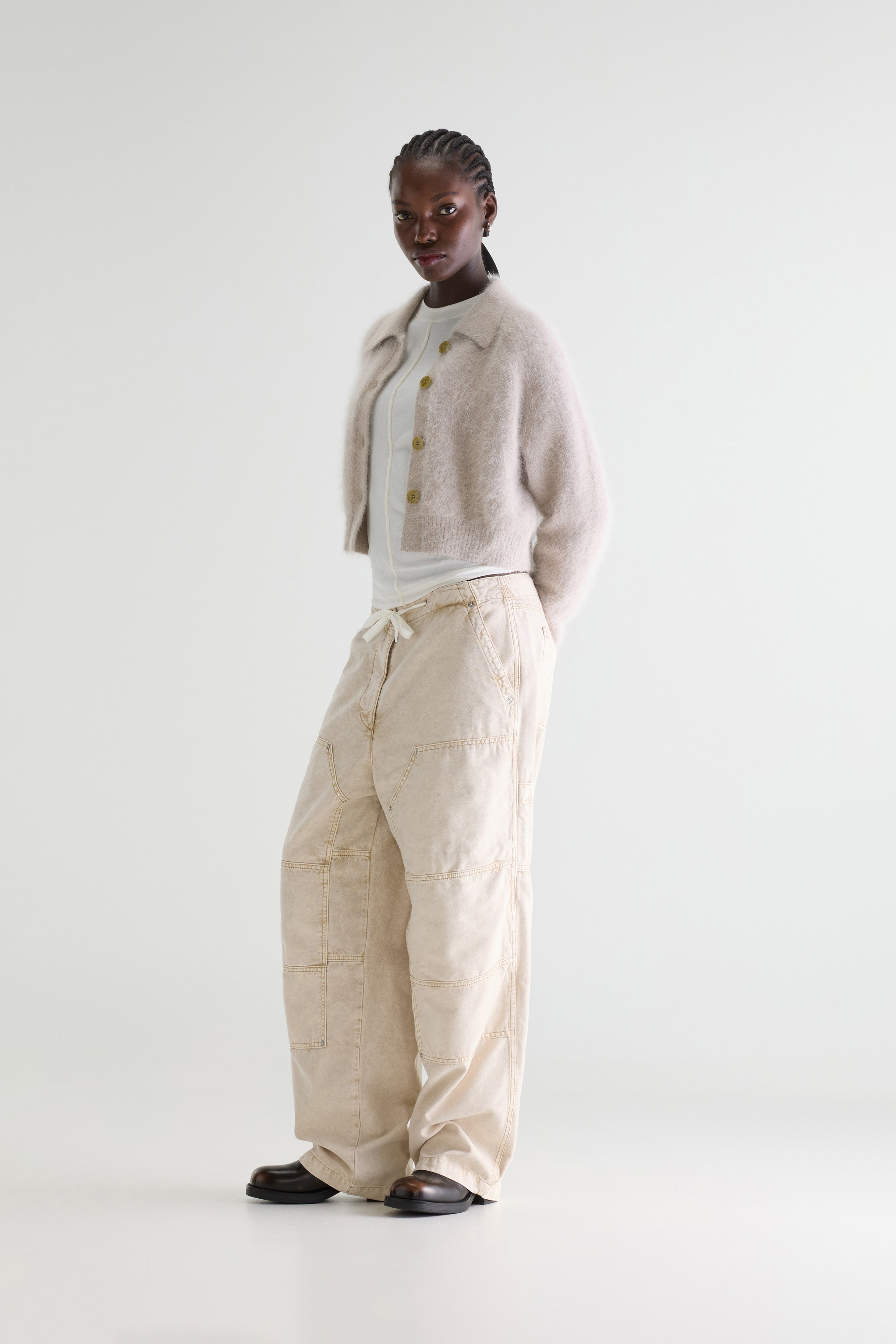 Cardigan en angora Datco (261 / W / LIGHT GREY)