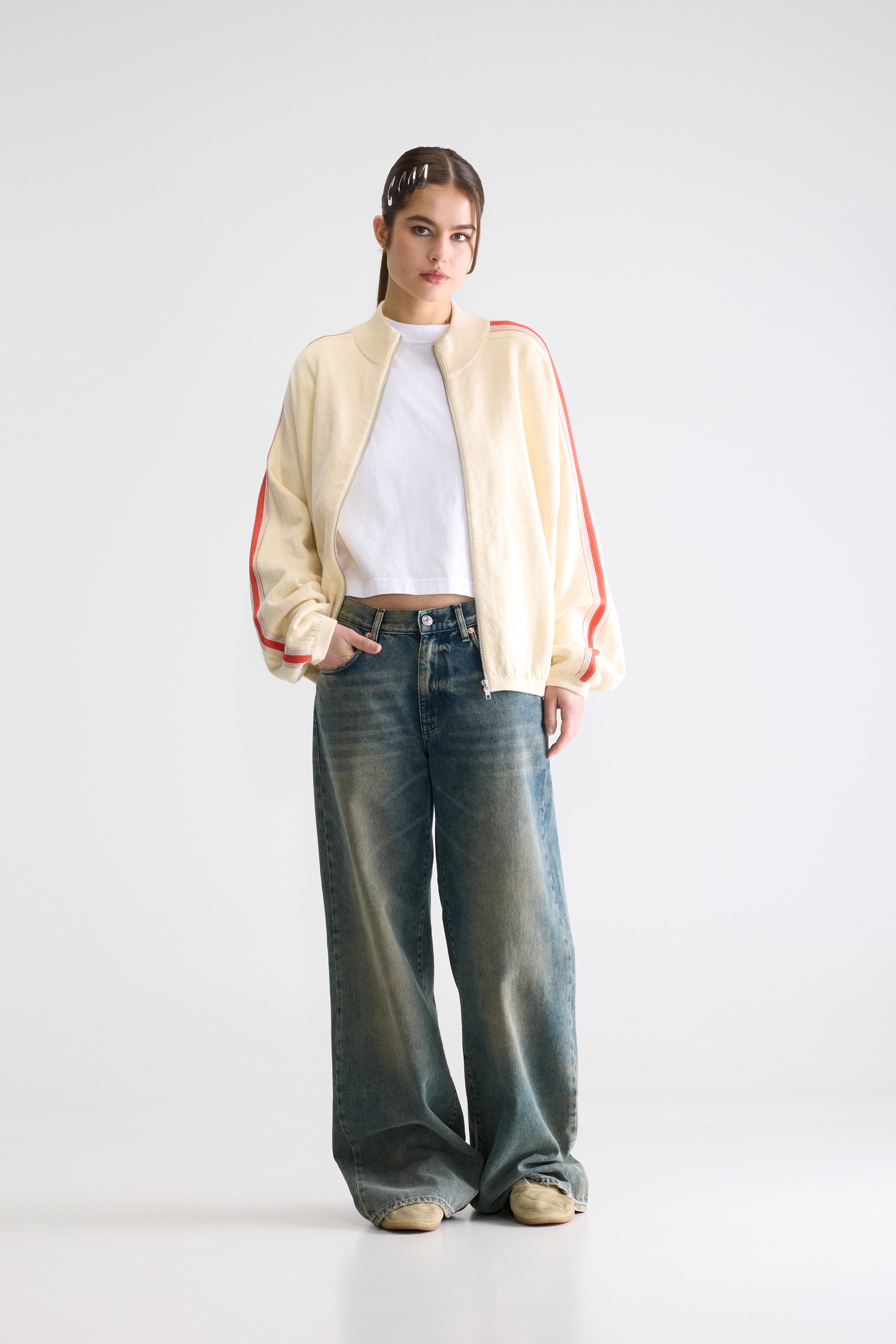 Gerta cardigan met ritssluiting (261 / W / MILKY WAY)