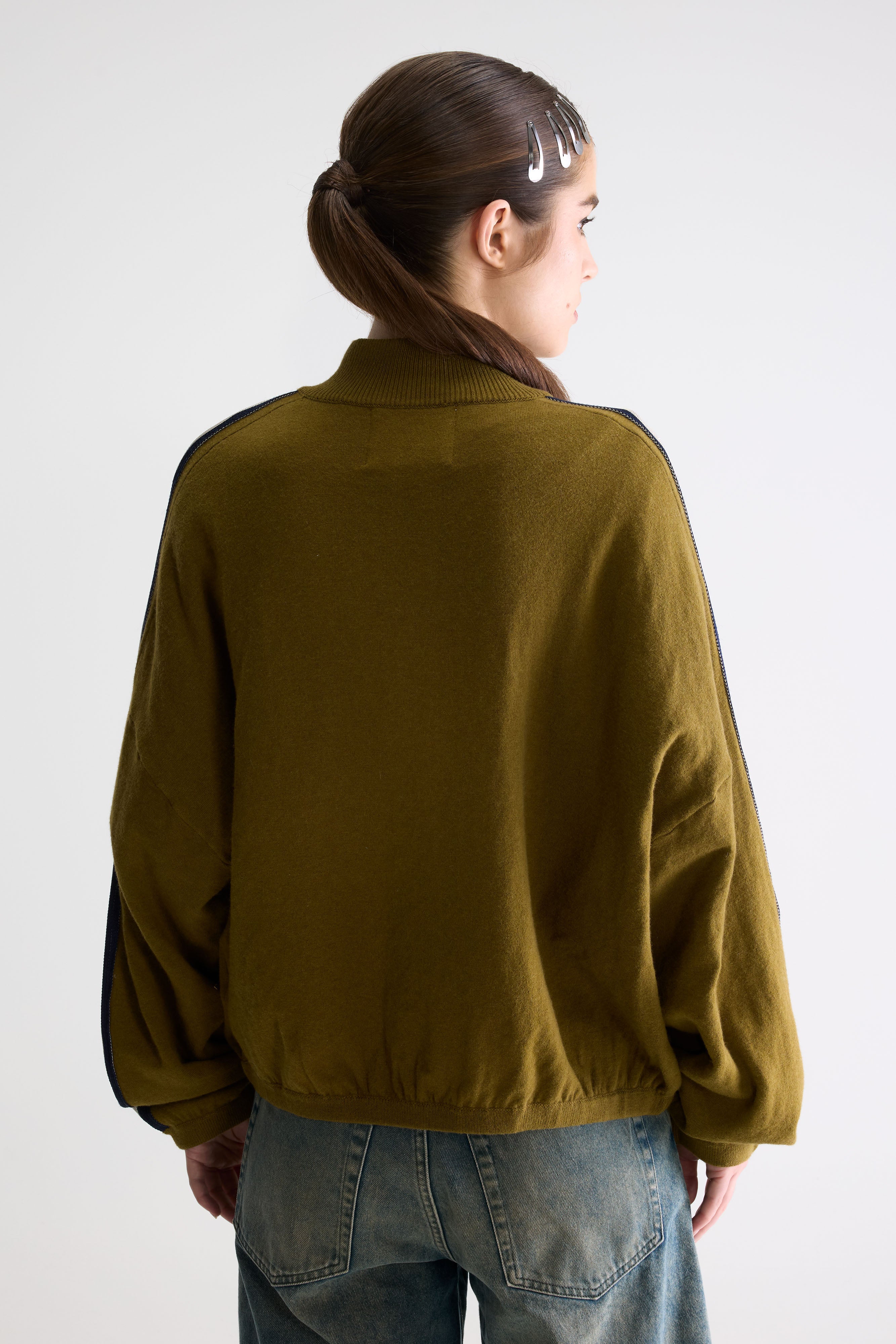 Gerta zip-up cardigan (261 / W / VETIVER)